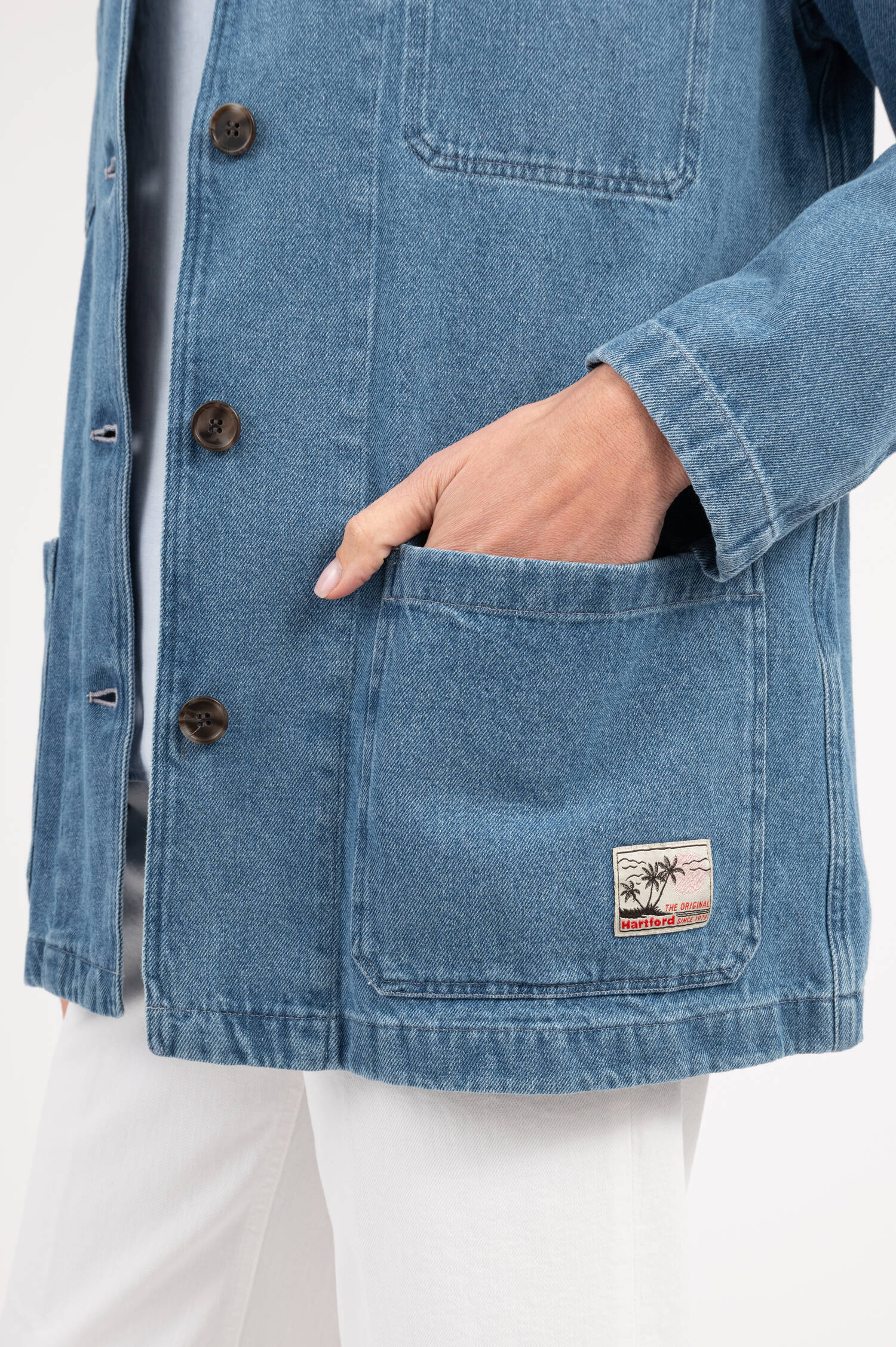 Jeansjacke in Mittelblau
