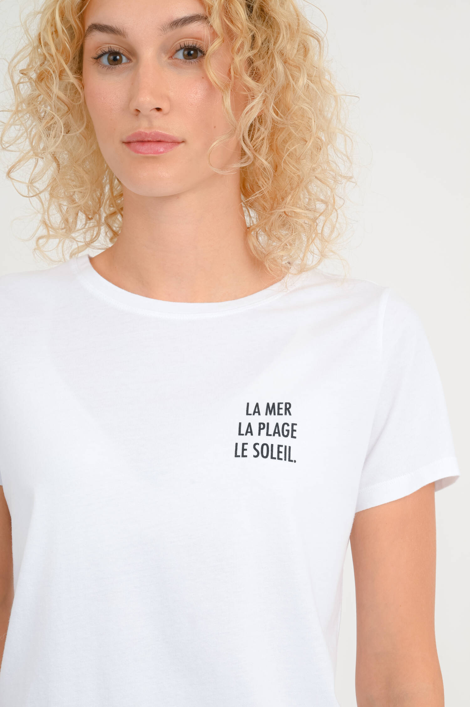 T-Shirt mit Aufdruck in Weiß