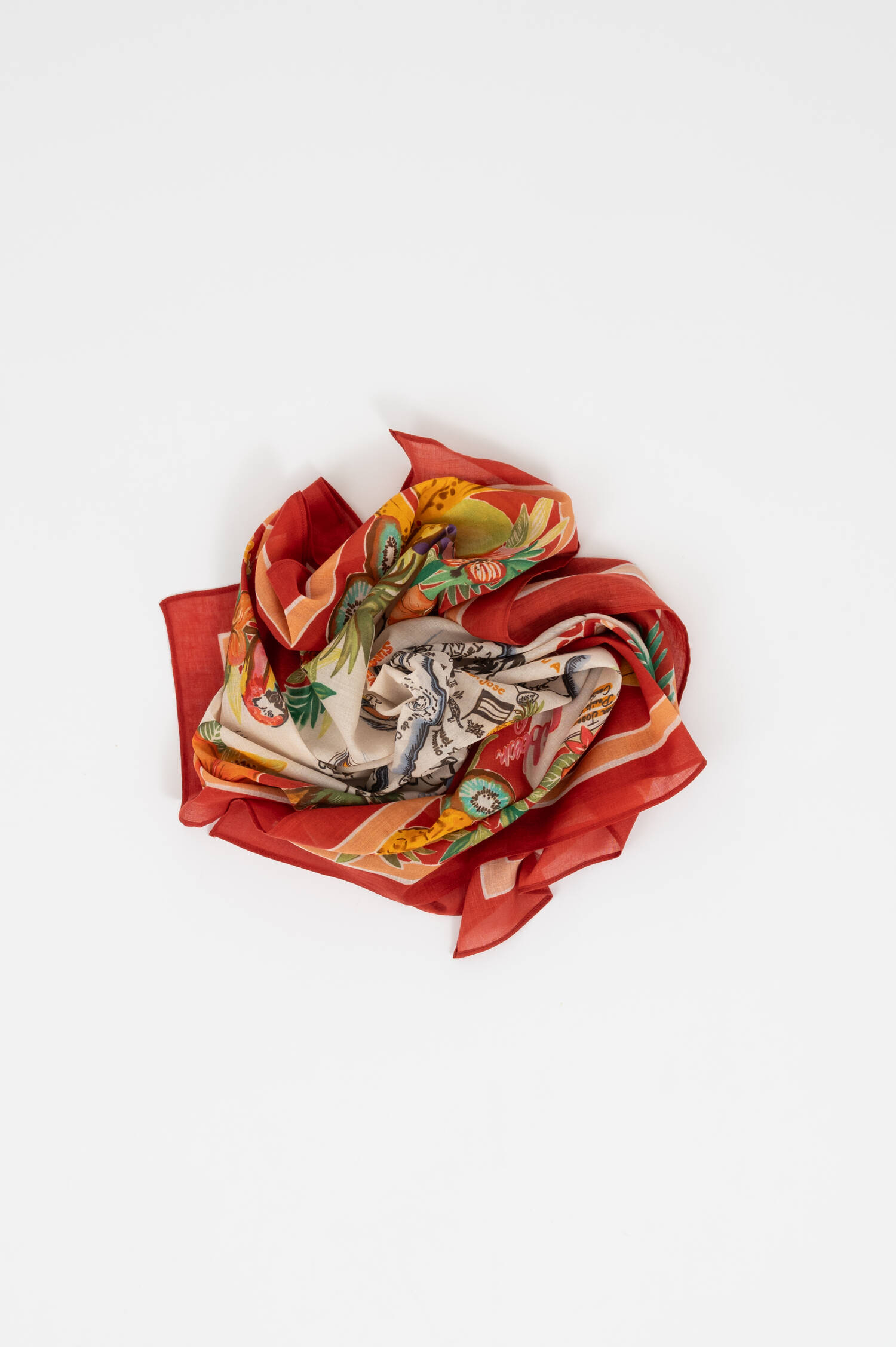 Gemustertes Tuch COSTA RICA in Rot