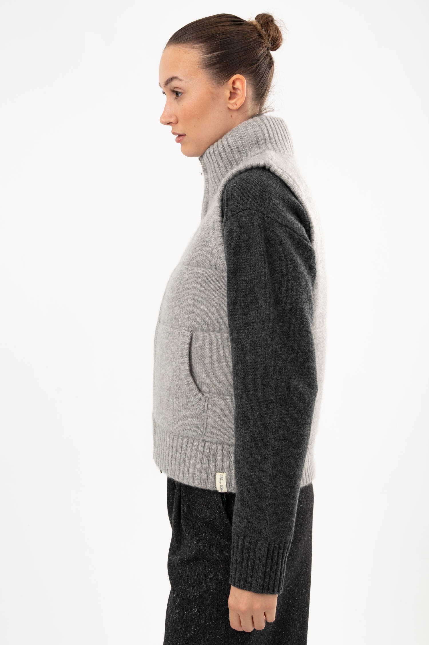Cashmere-Gilet in Grau