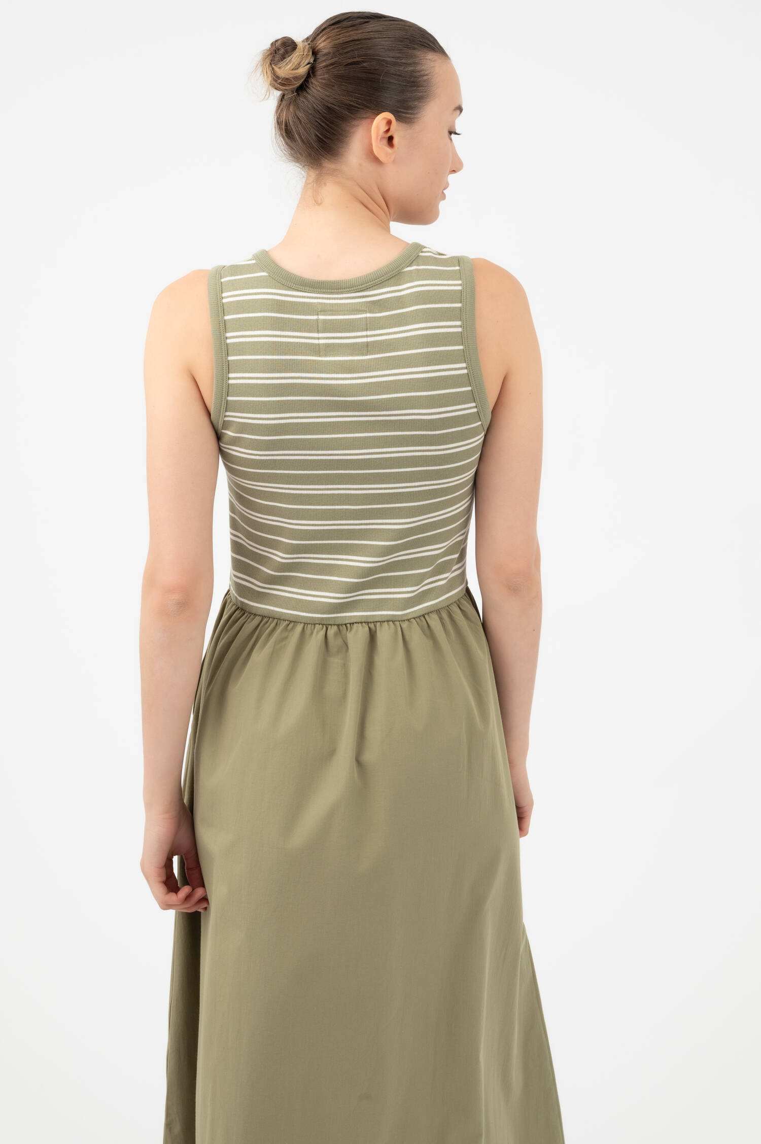 Kleid mit geringeltem Ripptop in Grün