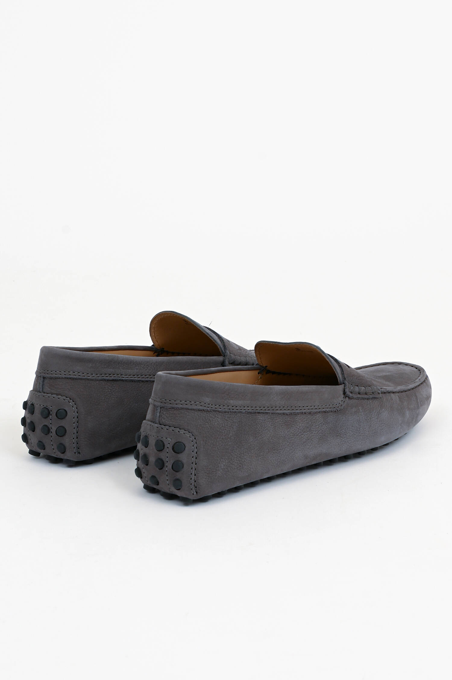 Mokassins aus Veloursleder in Grau