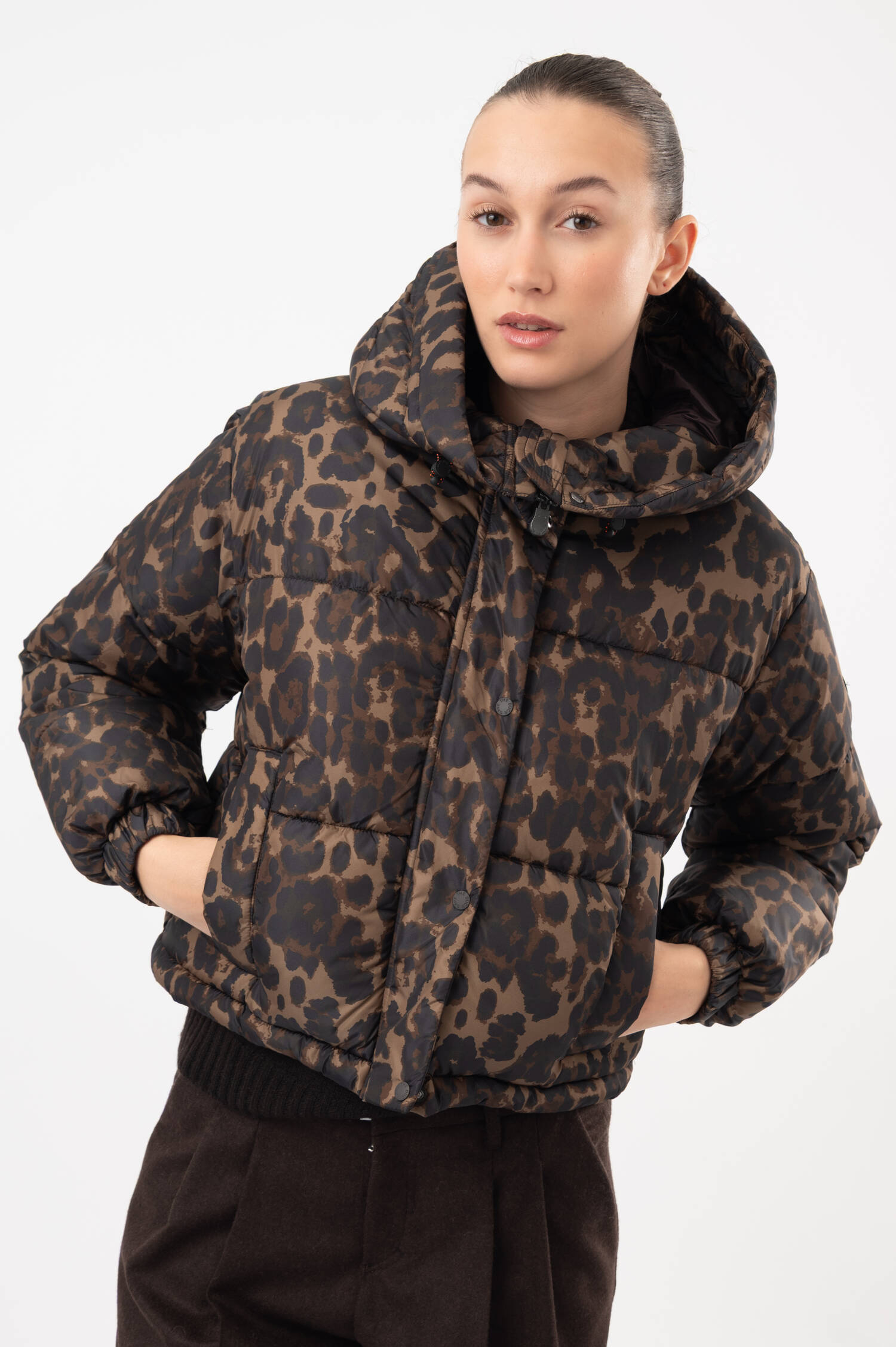 Gemusterte Steppjacke RHIANNON in Braun