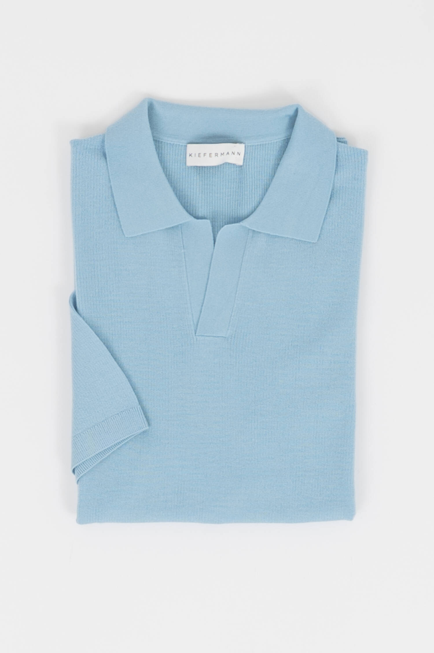 Polo LURAS aus Merinowolle in Hellblau