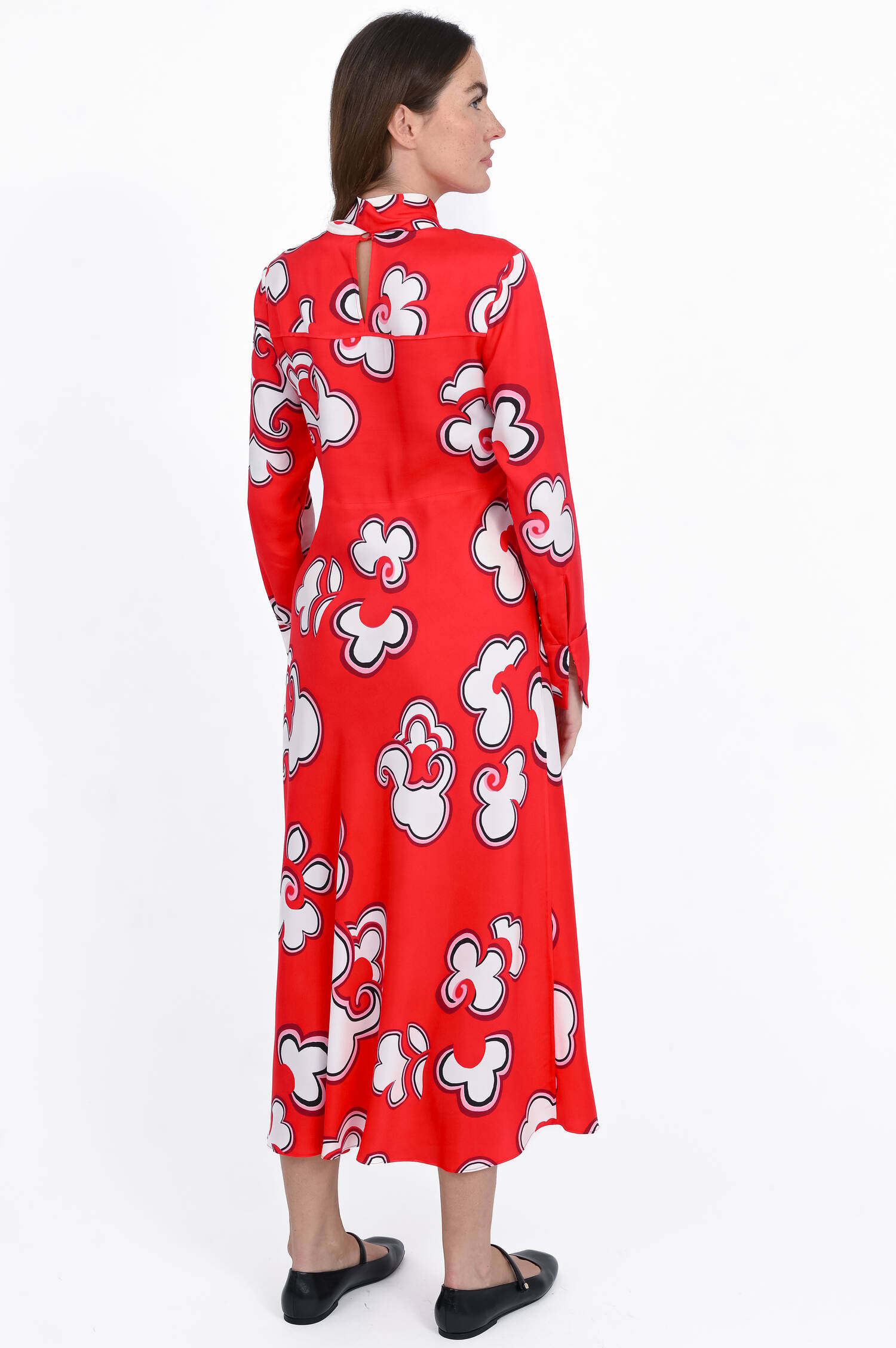 Midi-Kleid aus Viskose-Mix in Rot Midi-Kleid aus Viskose-Mix in Rot