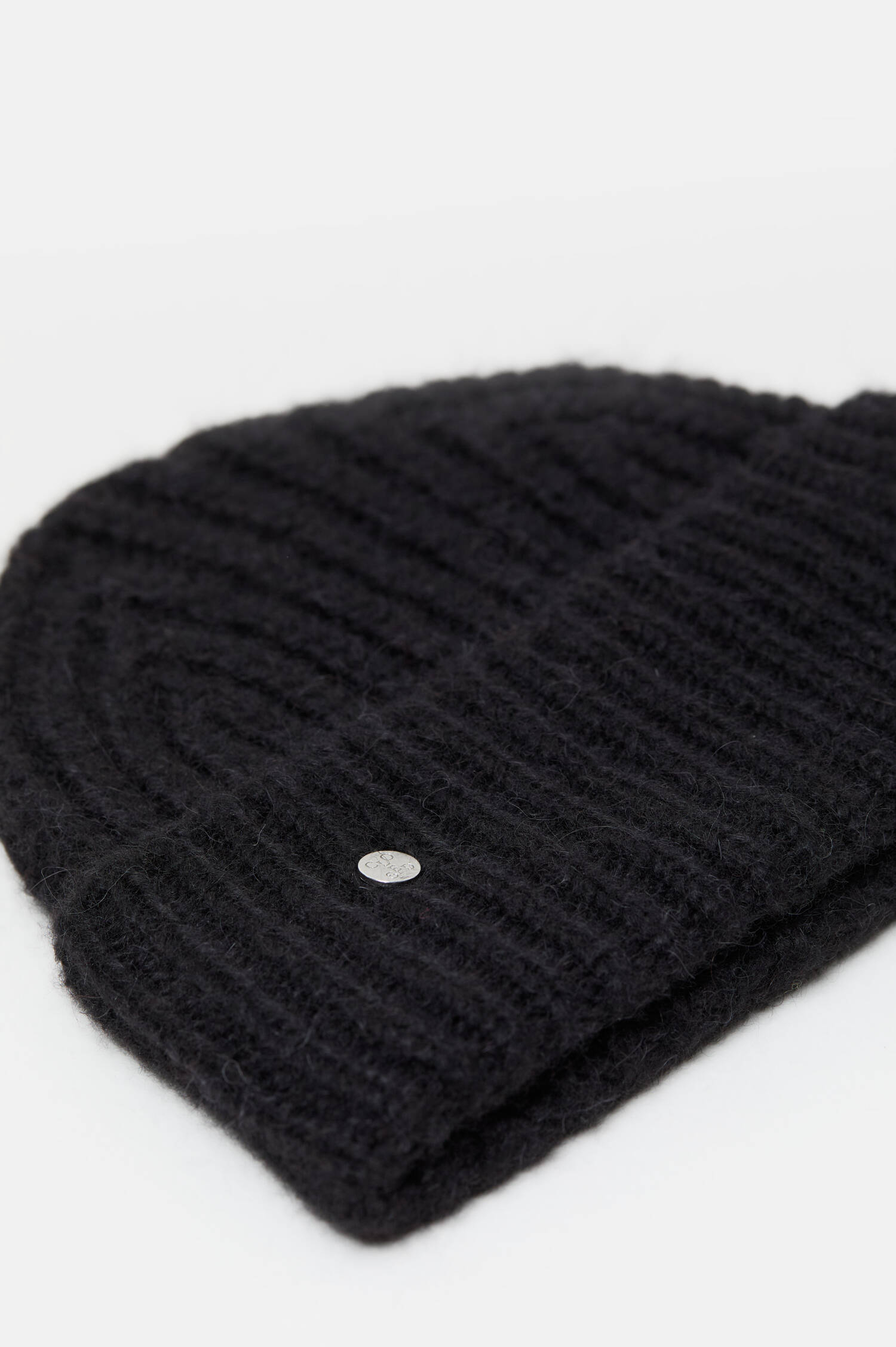 Mütze aus Alpaka-Mix in Schwarz