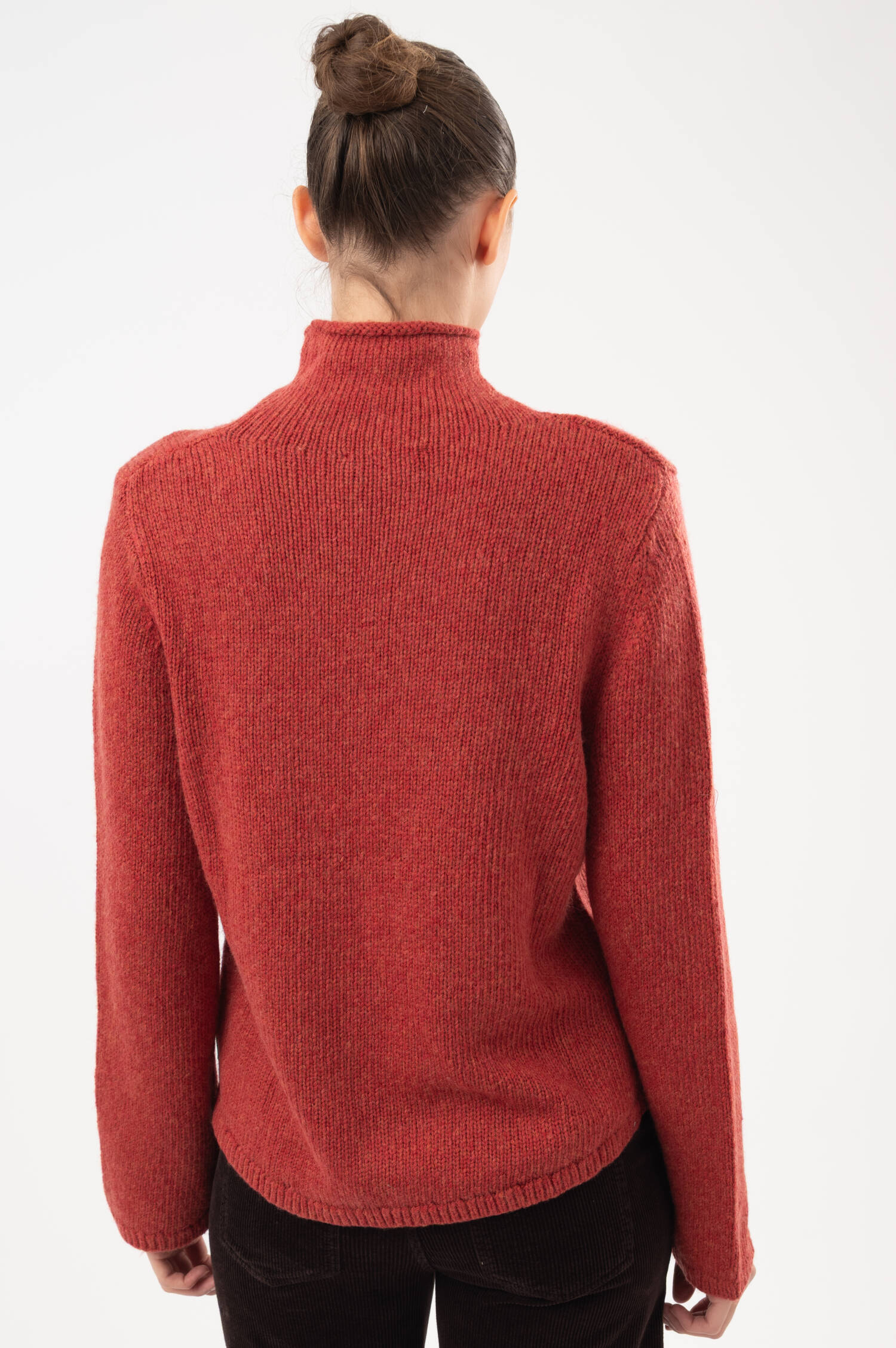 Stehkragen-Pullover KIRA in Orange meliert Stehkragen-Pullover KIRA in Orange meliert