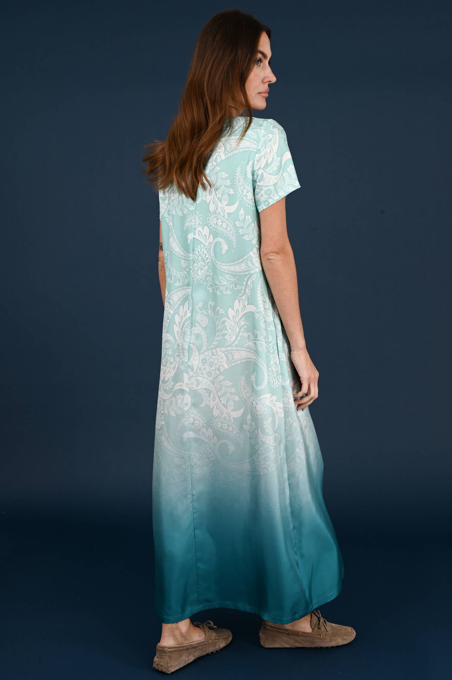 Seidenkleid in Aquamarine