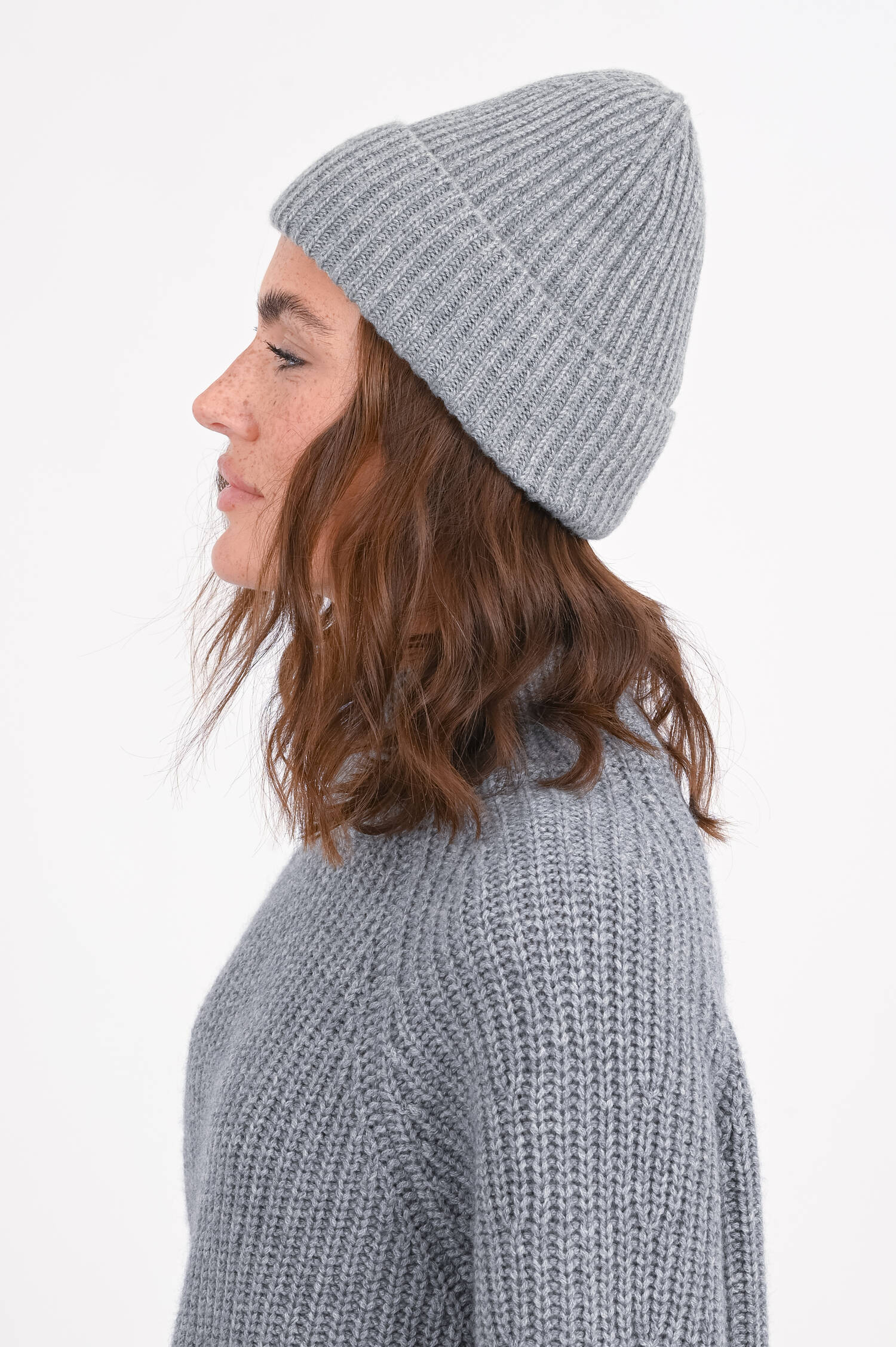 Midi-Mütze BARI aus Cashmere in Grau Midi-Mütze BARI aus Cashmere in Grau