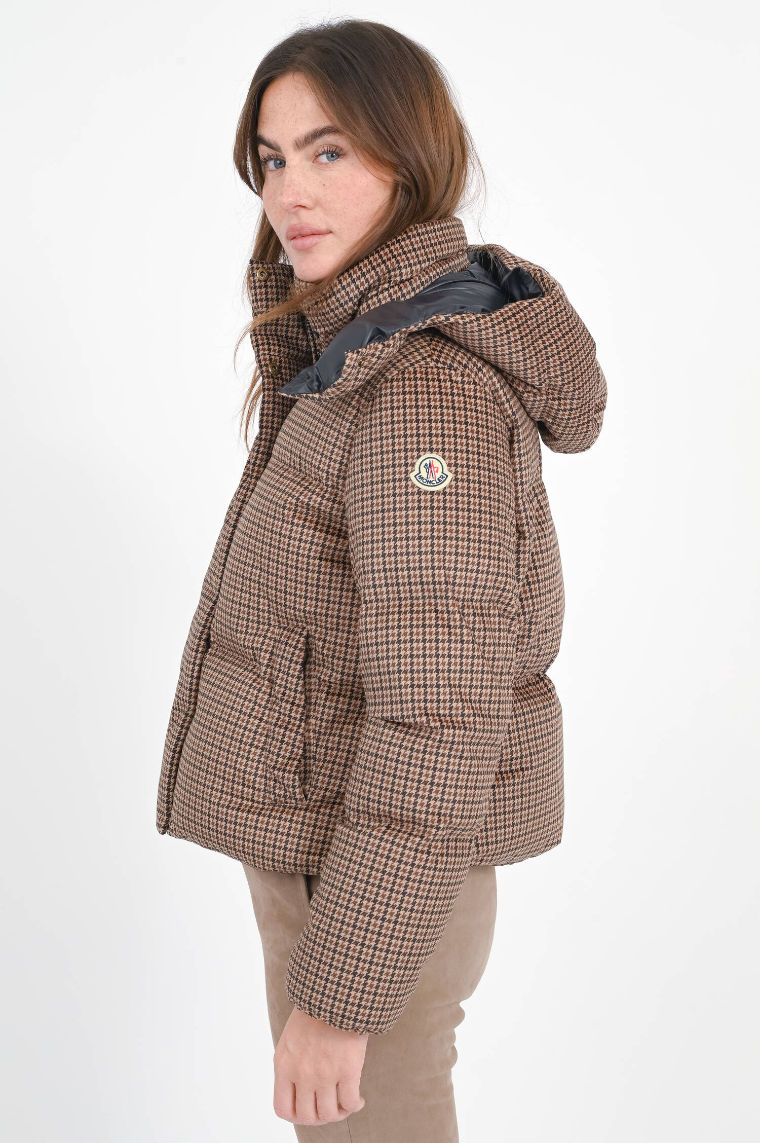 Daunenjacke QUIERZY mit Hahnentrittmuster in Braun Daunenjacke QUIERZY mit Hahnentrittmuster in Braun