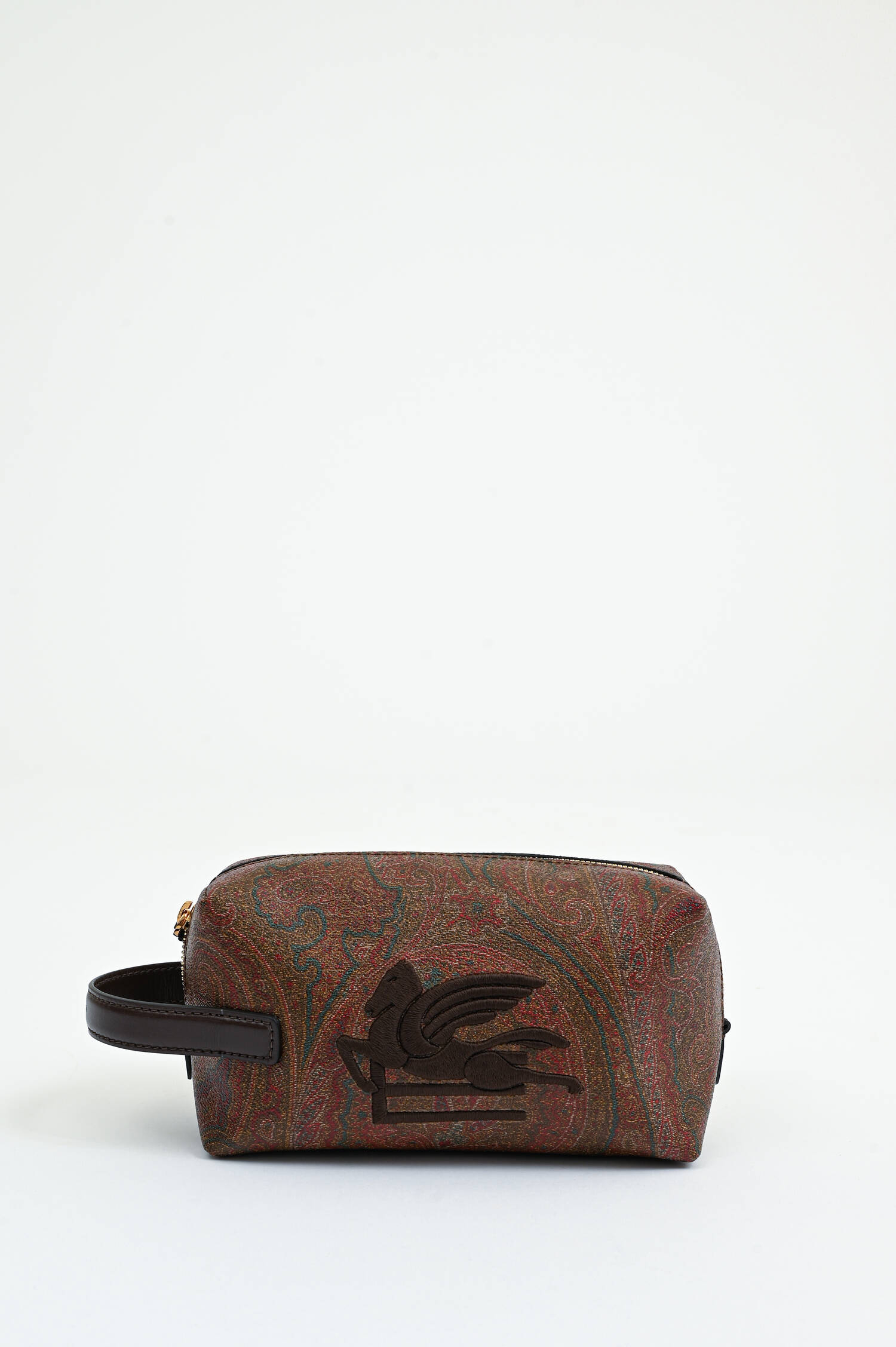 Kosmetiktasche mit Paisley-Print in Braun