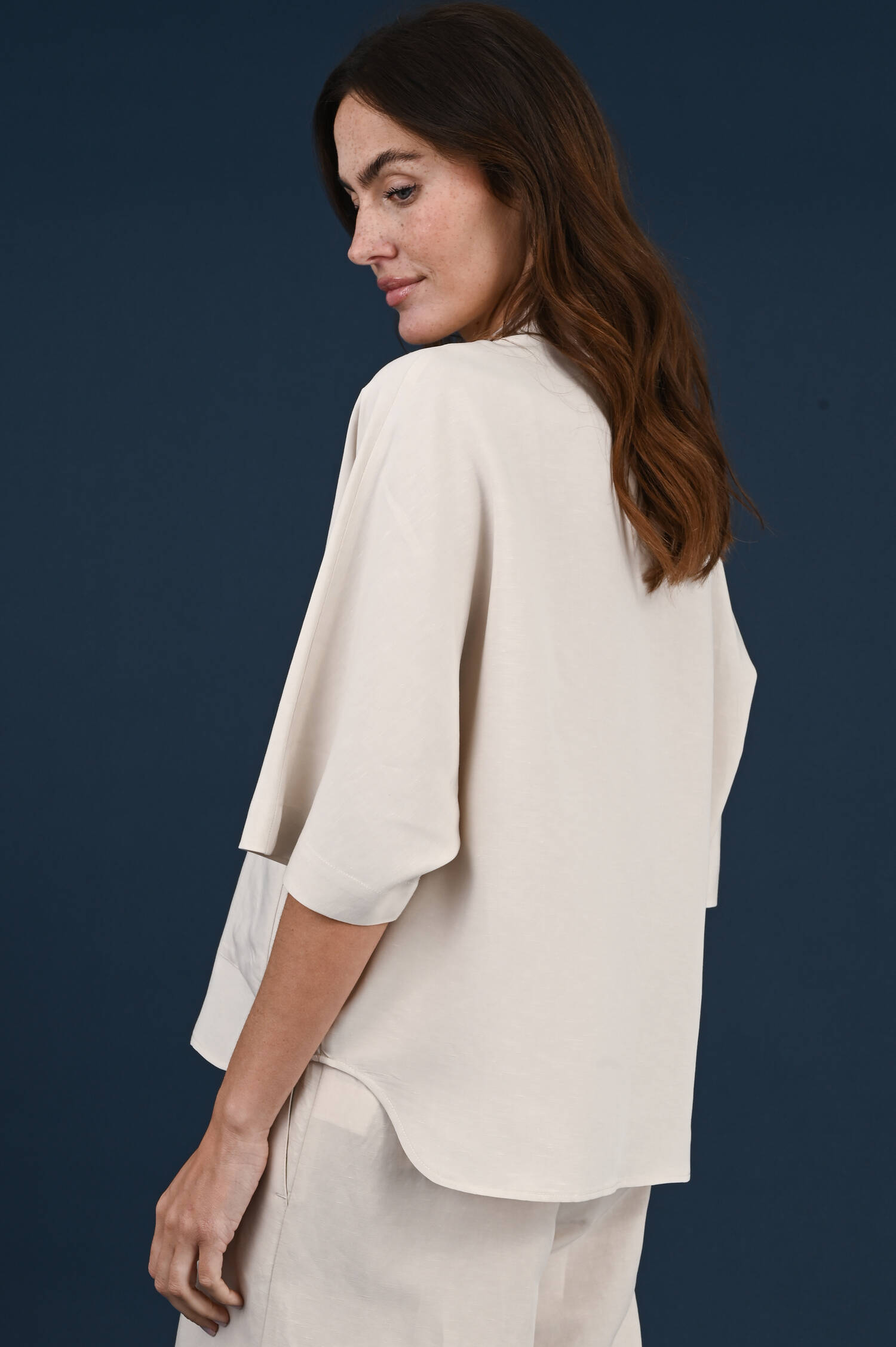 Boxy Bluse in Beige