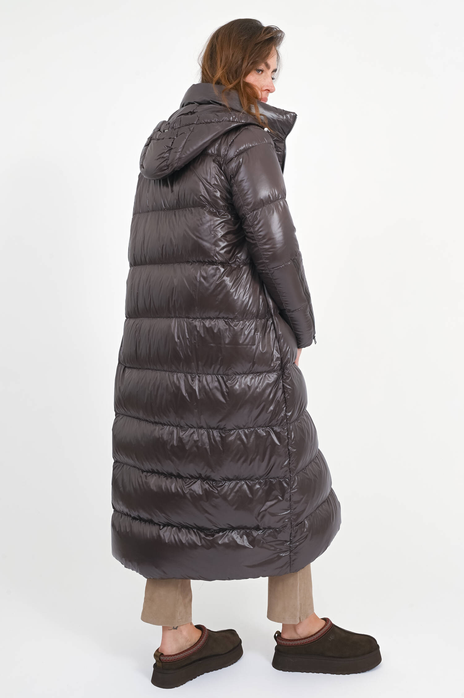 Daunen-Steppmantel in Marrone