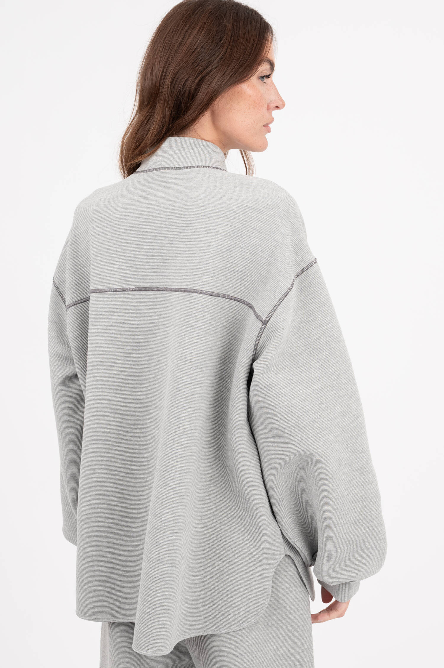 Sweatjacke DIVINA in Hellgrau meliert