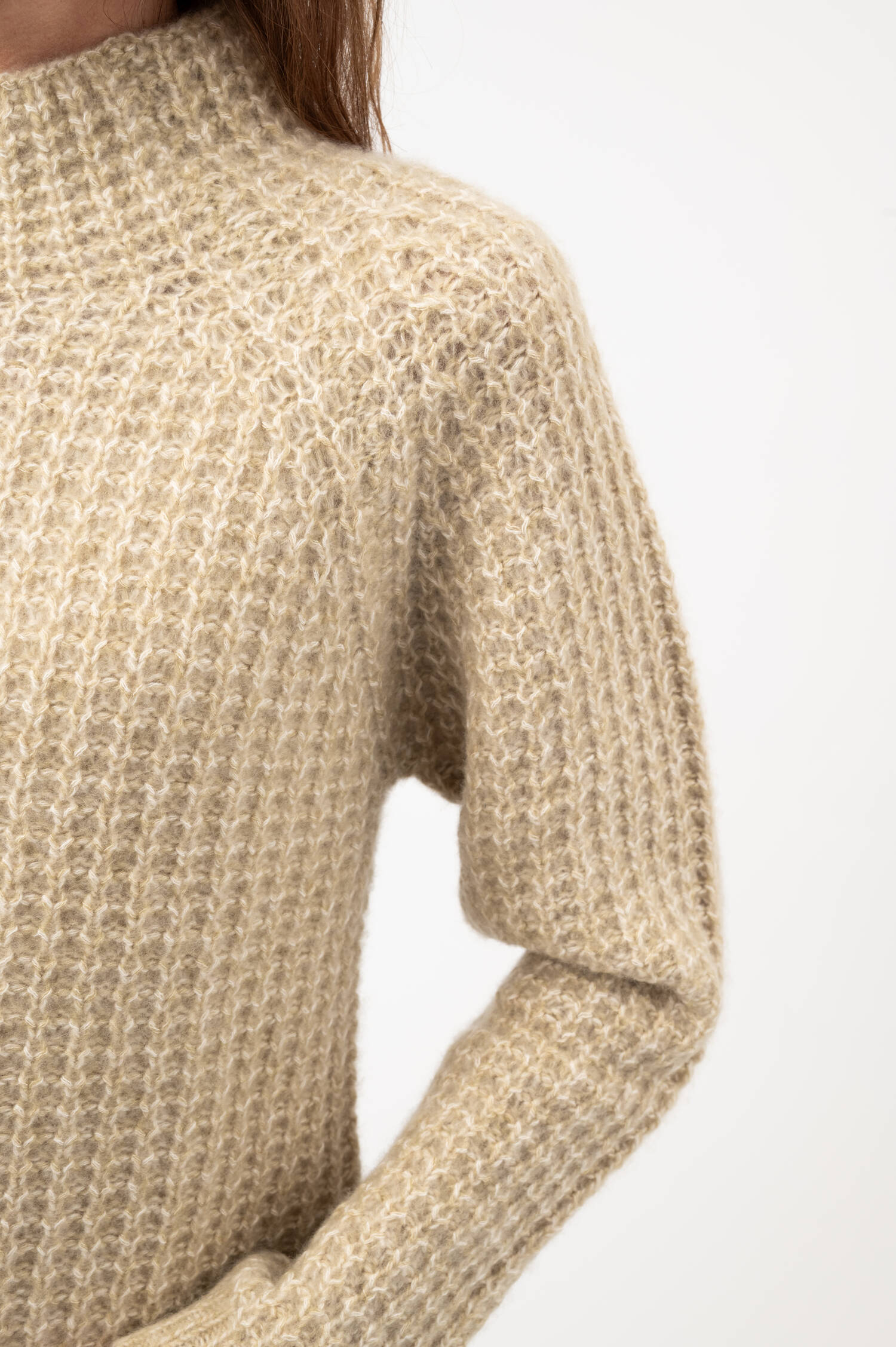 Netzstrick-Pullover in Beige Netzstrick-Pullover in Beige