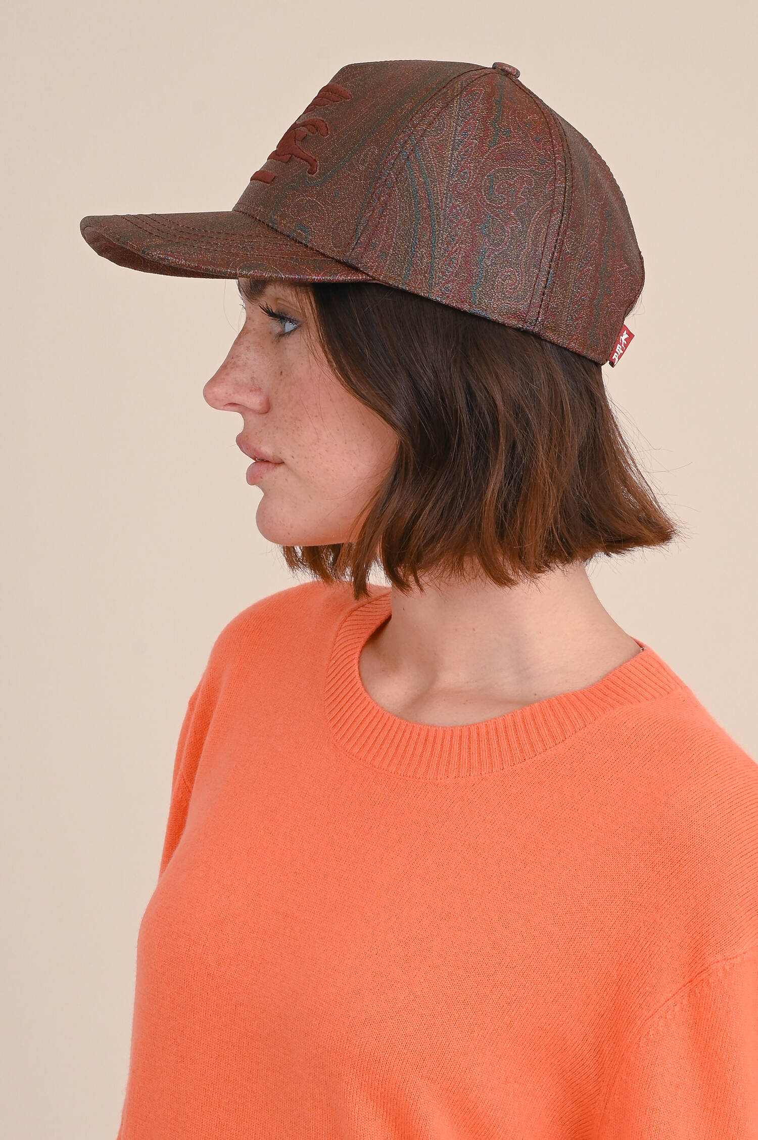 Basecap mit Paisley Muster in Bordeaux