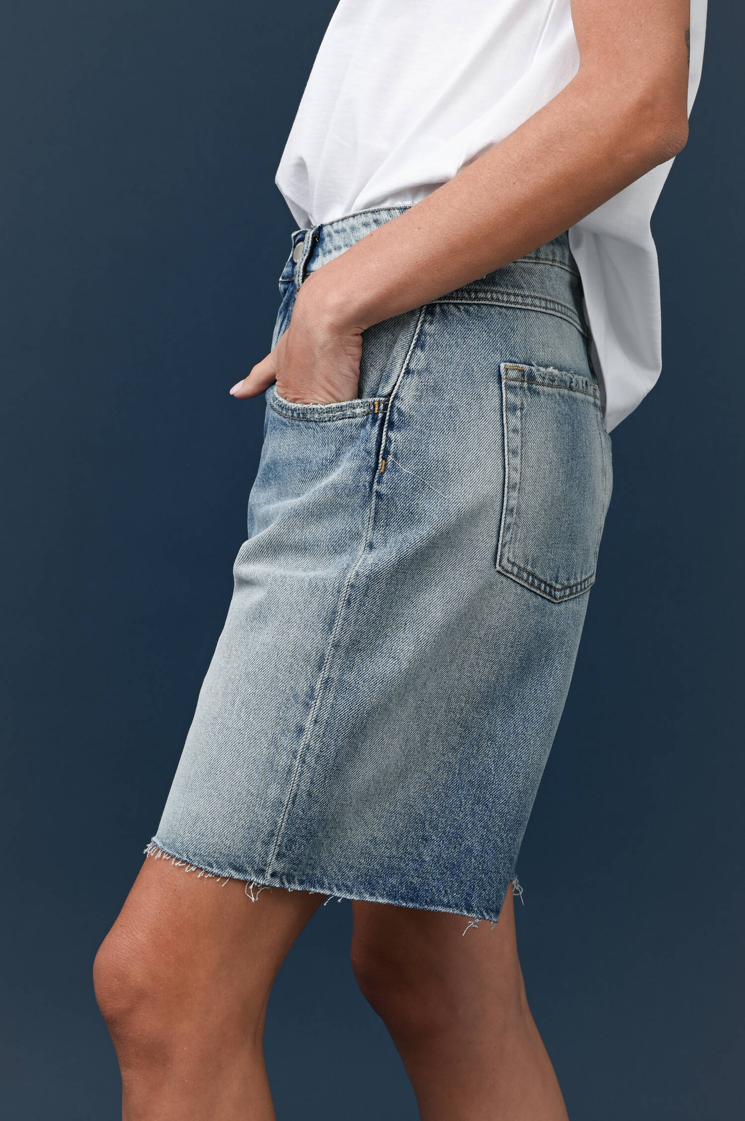Denim Bermudashorts LEA in Smoke Blue