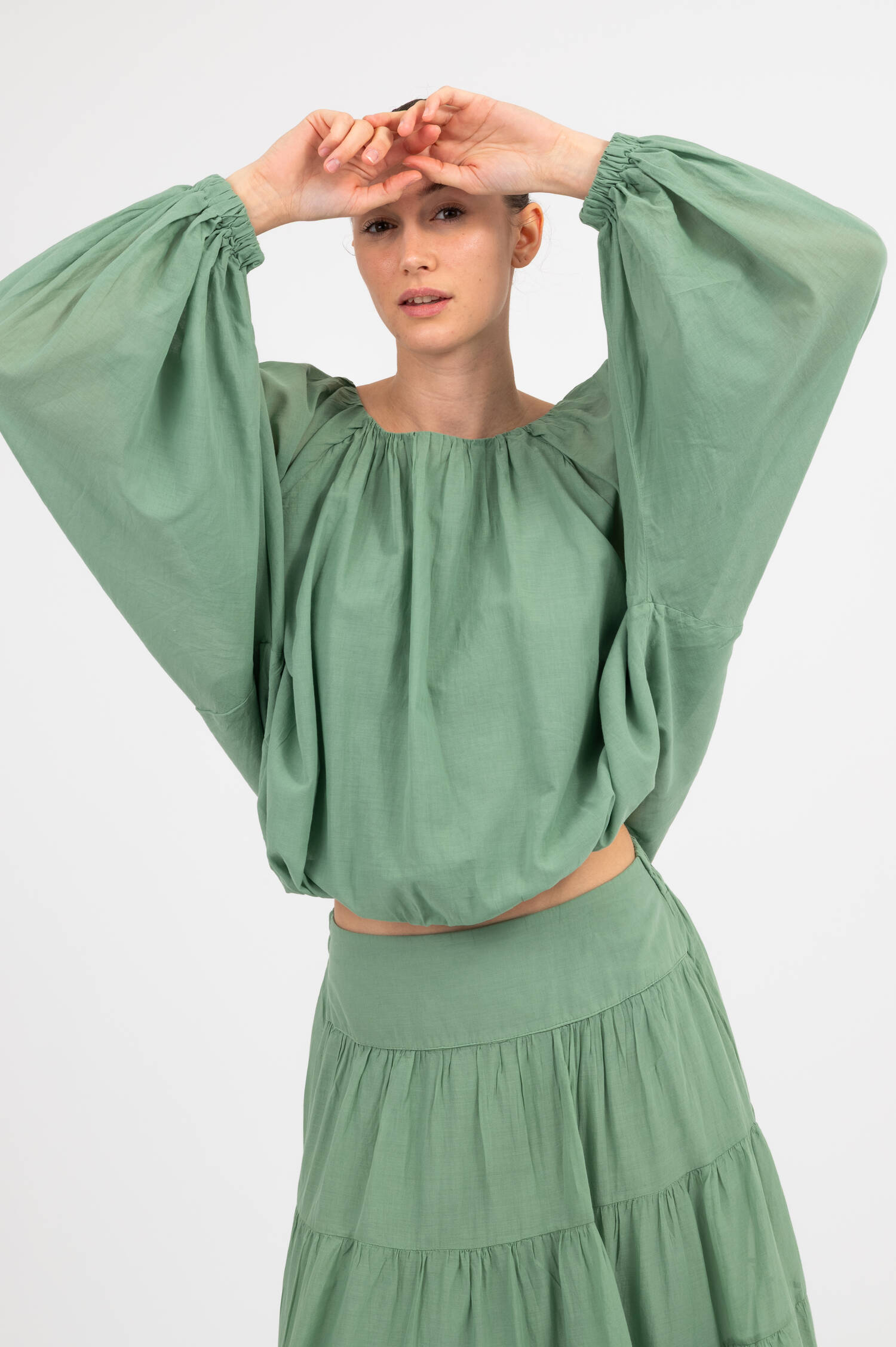 Schlupfbluse WILLOW in Salbeigrün