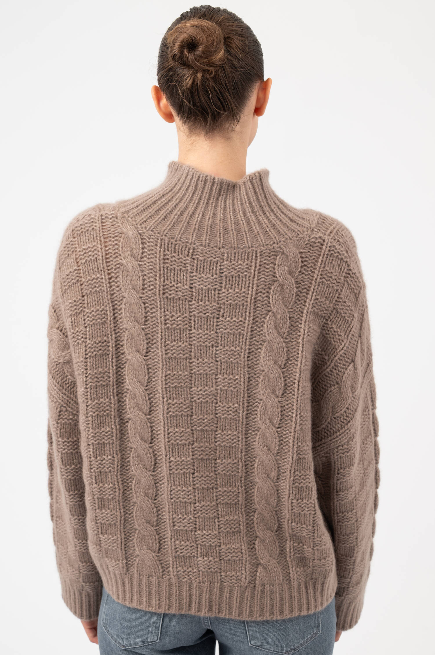 Cashmere-Seiden-Zopfstrick-Pullover JADE in Beige Cashmere-Seiden-Zopfstrick-Pullover JADE in Beige