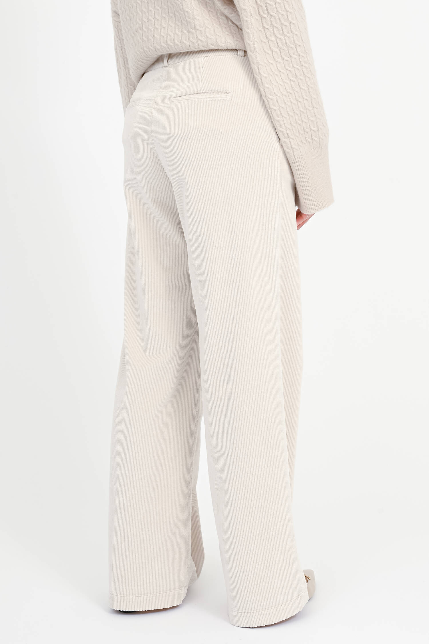 Straight-Leg-Pants aus Cord in Opal White