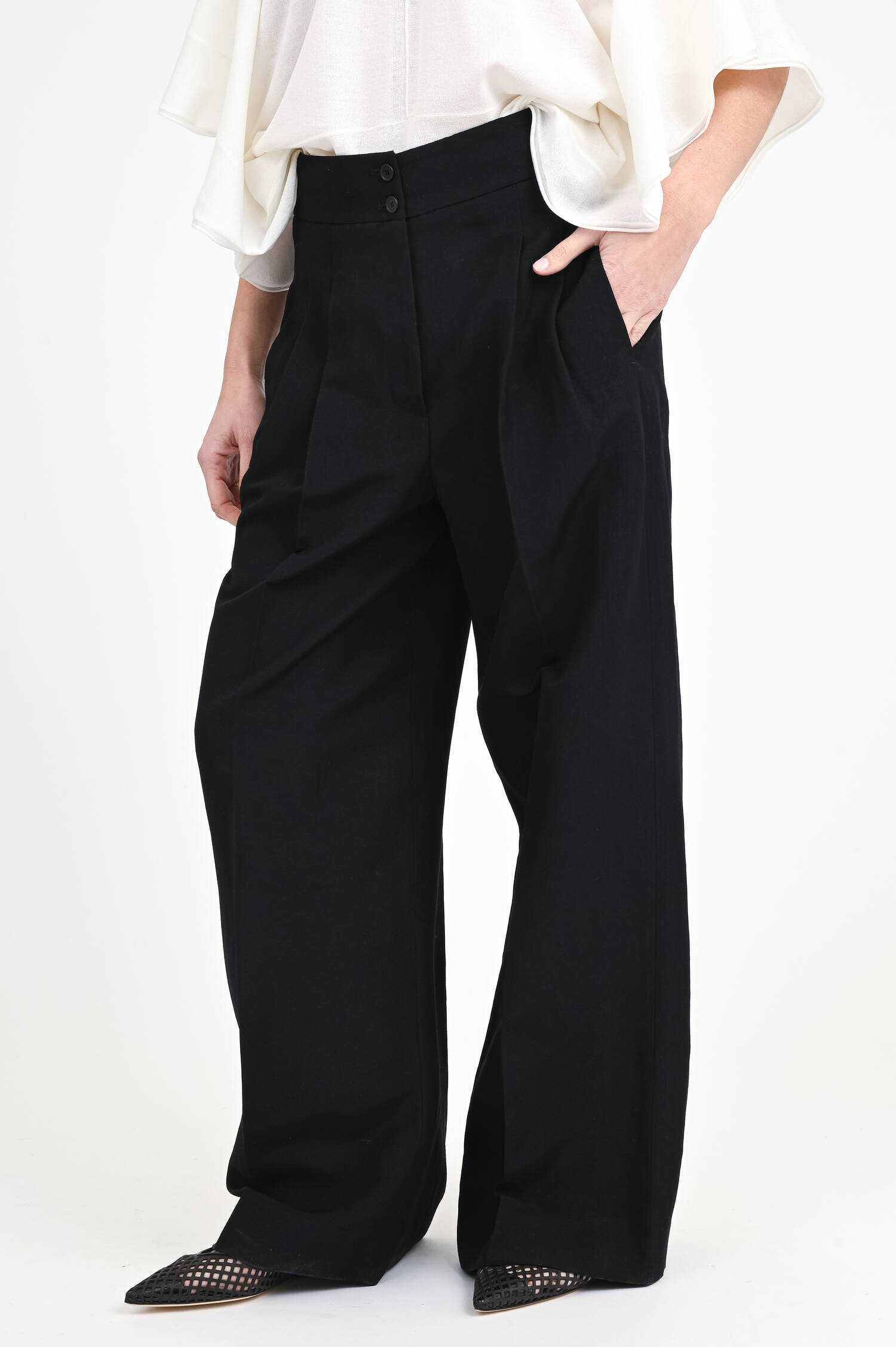 Wide-Leg Hose FLORENCE in Schwarz