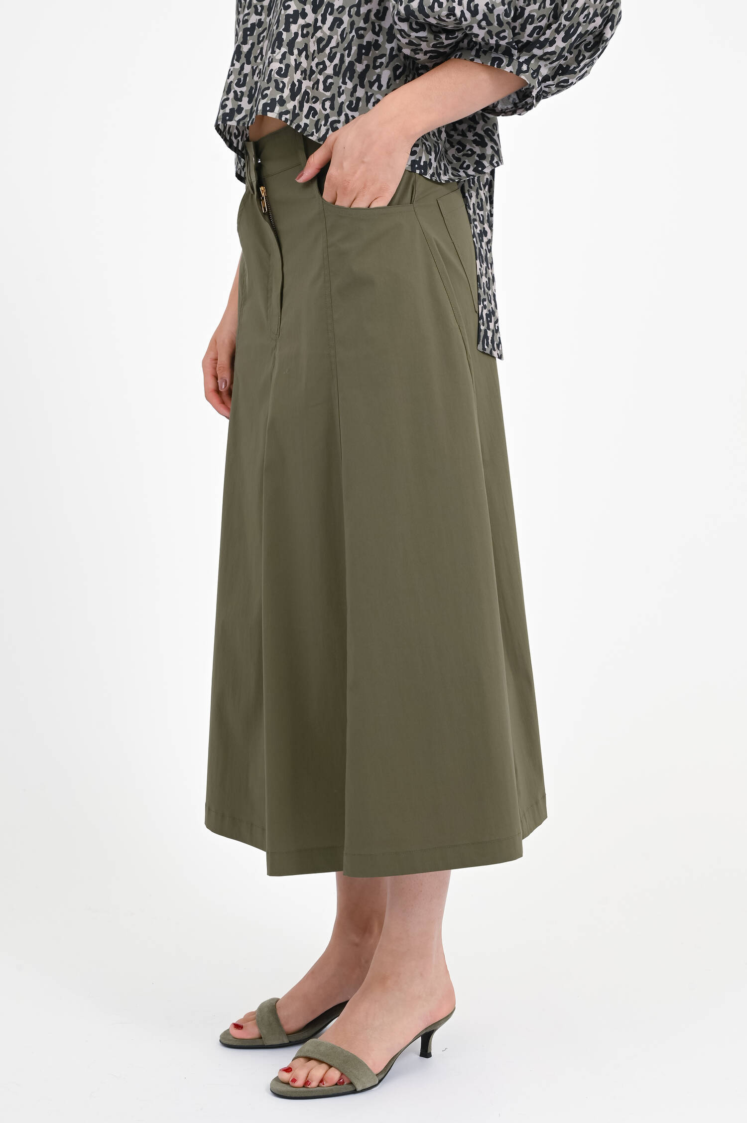 Midi-Rock BRIELLONE in Oliv