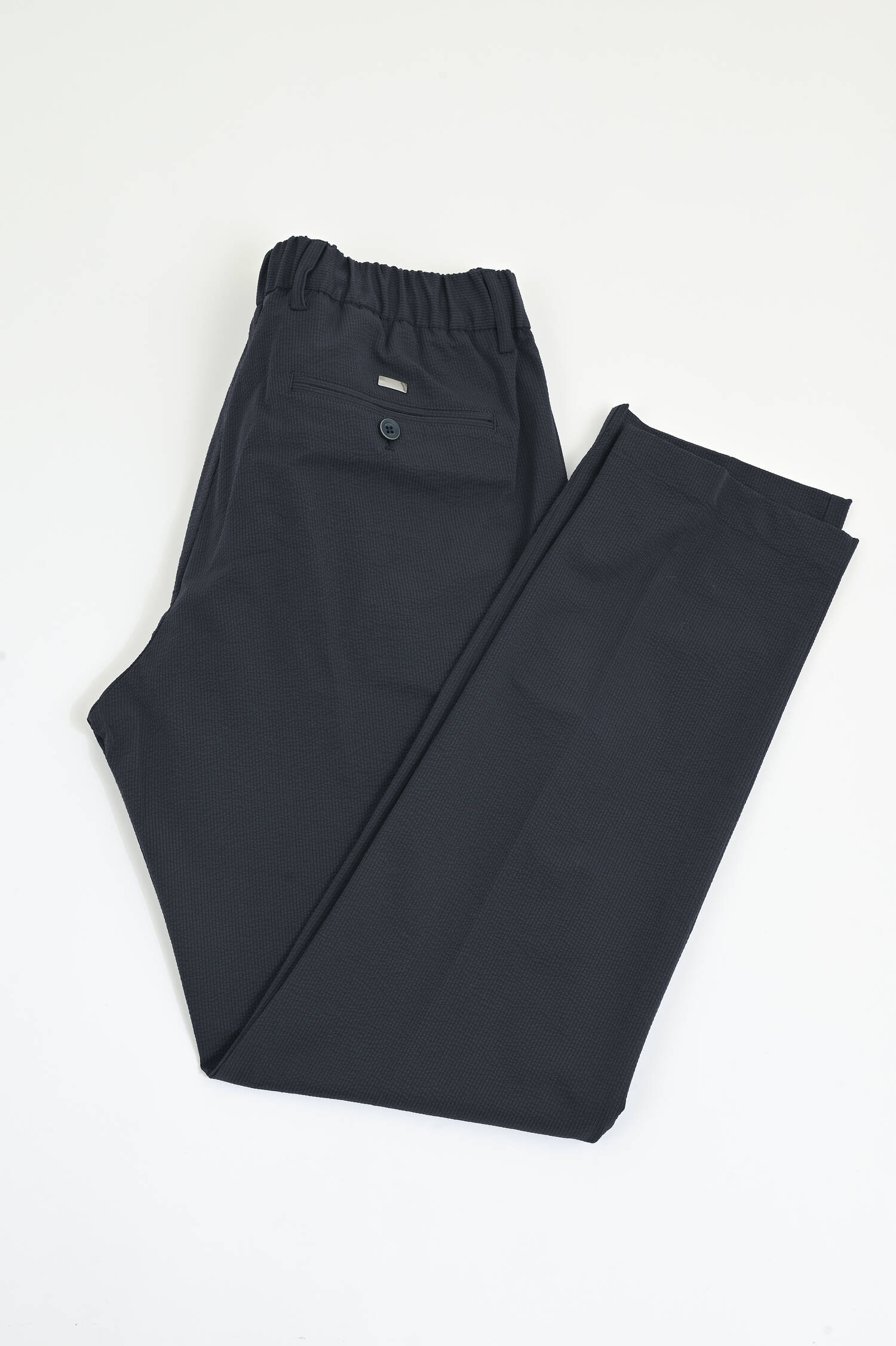 Seesucker Hose mit elastischem Bund in Navy