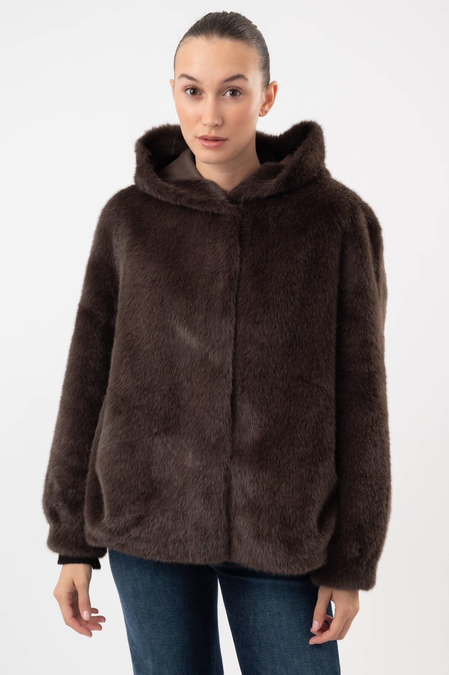 Faux-Fur-Jacke HOVY in Braun