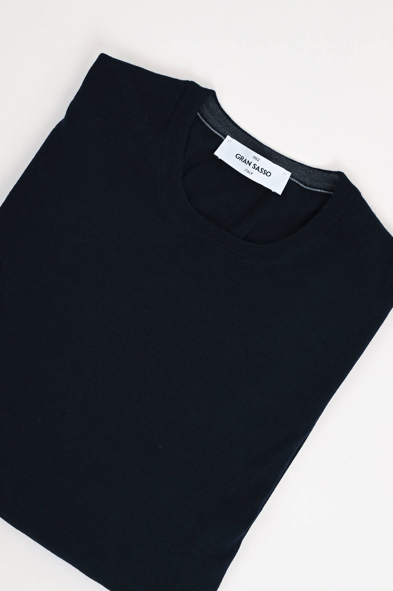 Feinstrick Pullover aus Wolle in Navy