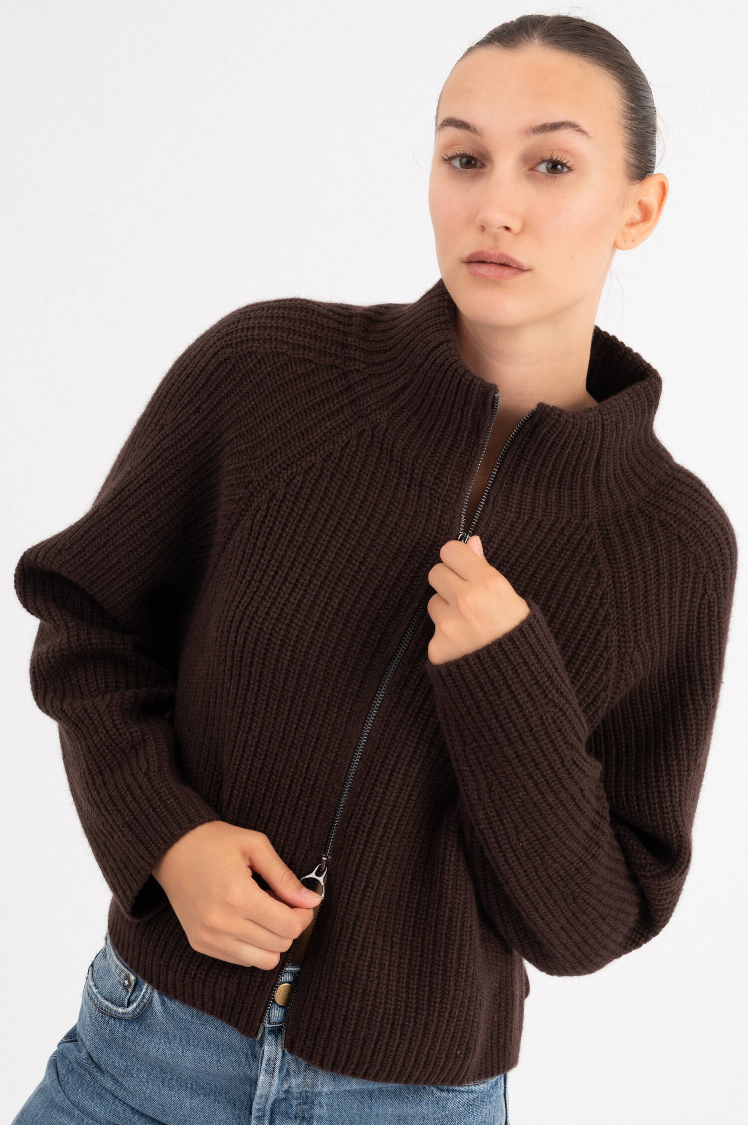 Strick Woll-Cardigan in Braun Strick Woll-Cardigan in Braun