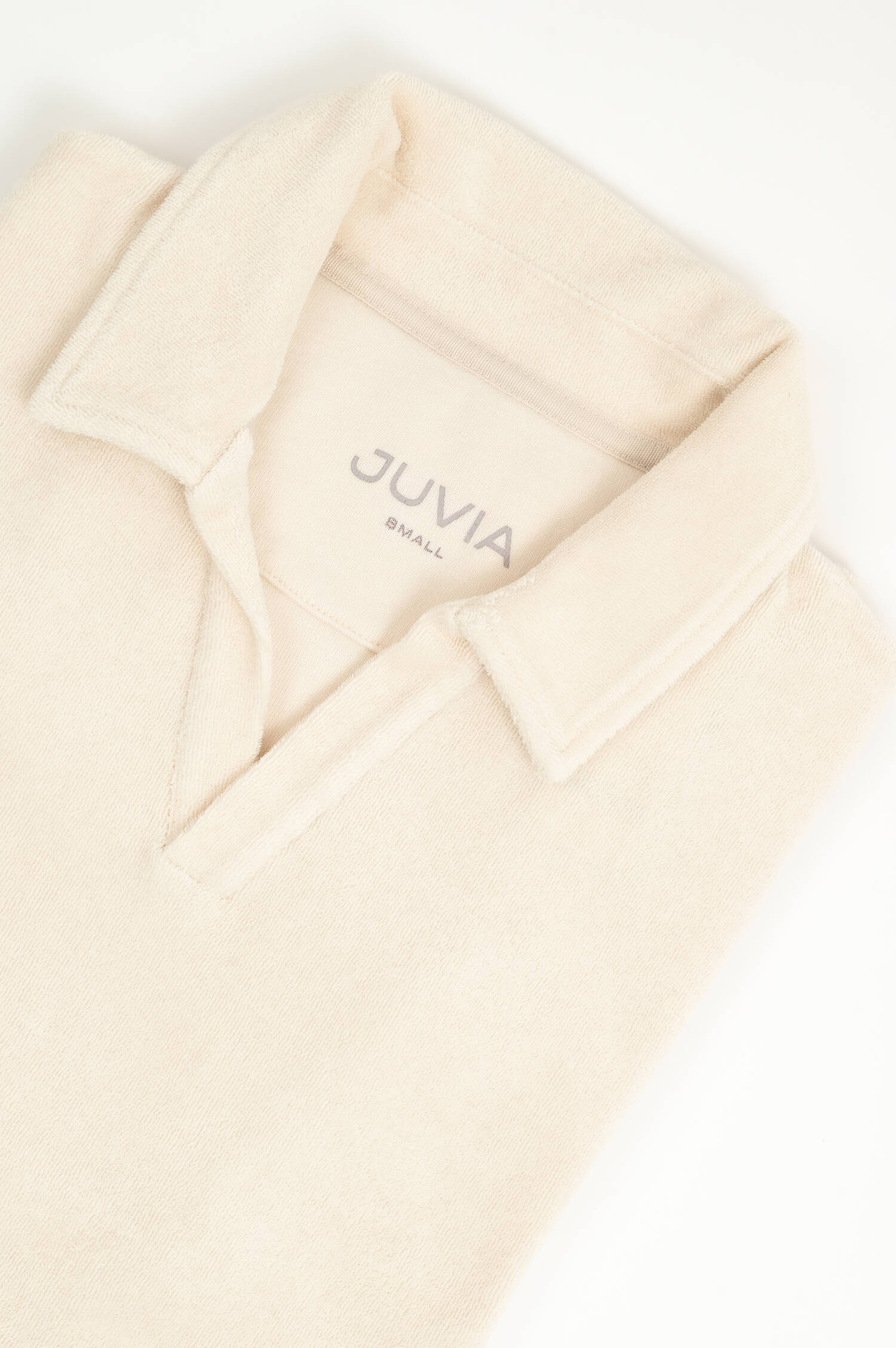  Frottee Poloshirt in Eggshell