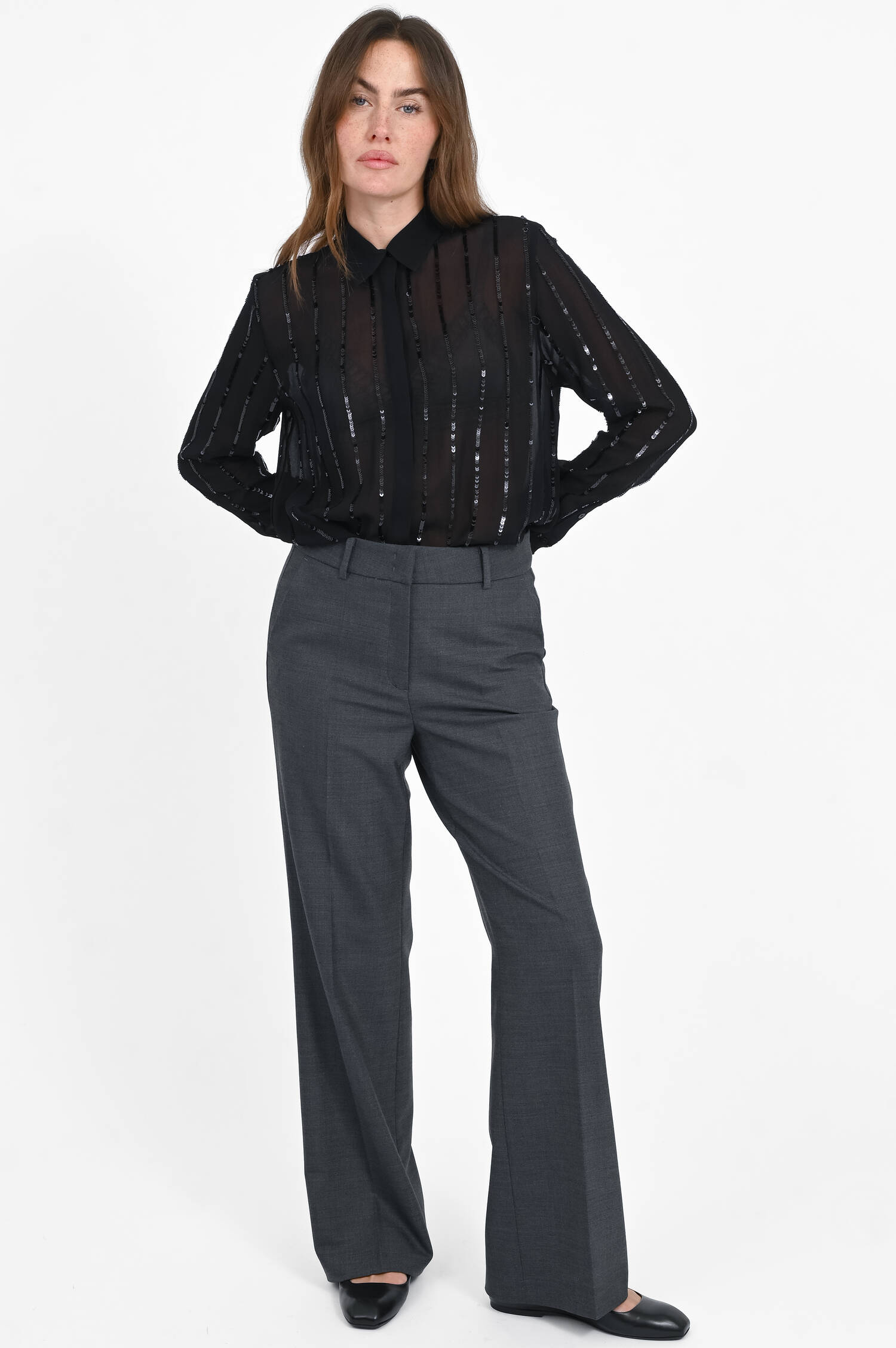 Straight-Leg-Pants AMELIE in Midnight Grey Melange Straight-Leg-Pants AMELIE in Midnight Grey Melange
