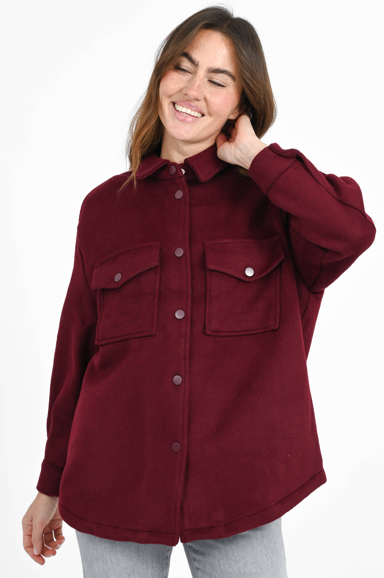 Flanell-Jacke in Bordeaux Flanell-Jacke in Bordeaux