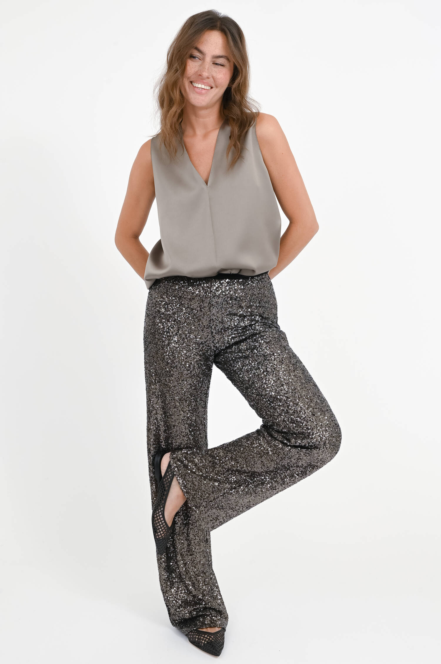 Pailetten-Hose in Taupe Shimmer Pailetten-Hose in Taupe Shimmer