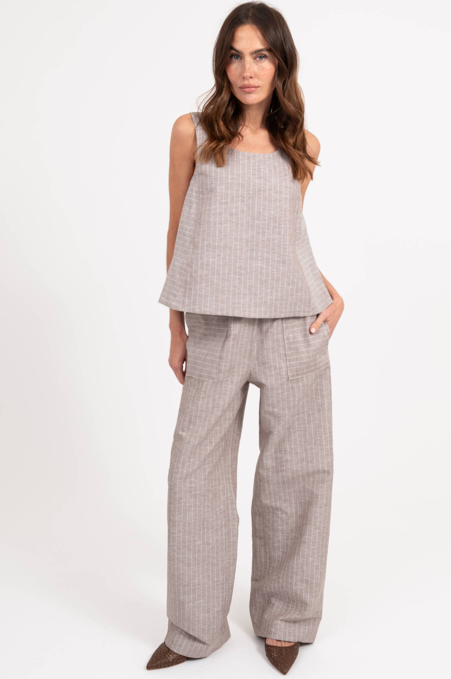 Blusentop CALIGA in Taupe