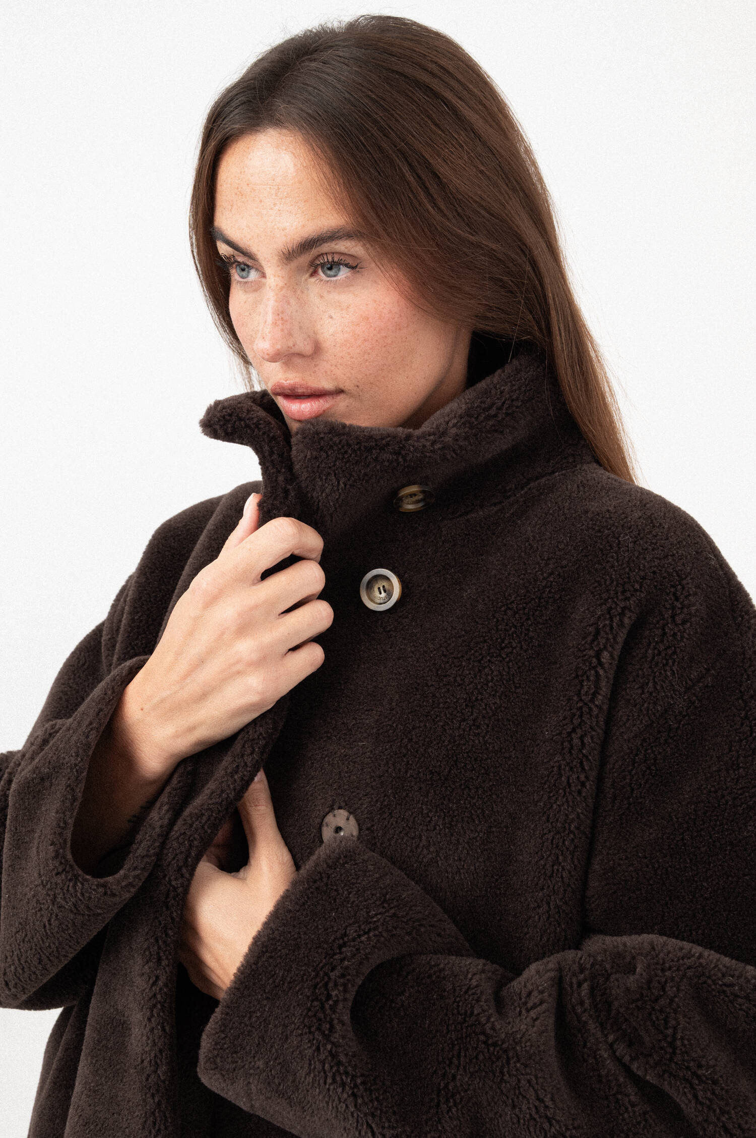Woll-Mix-Jacke Dunkelbraun