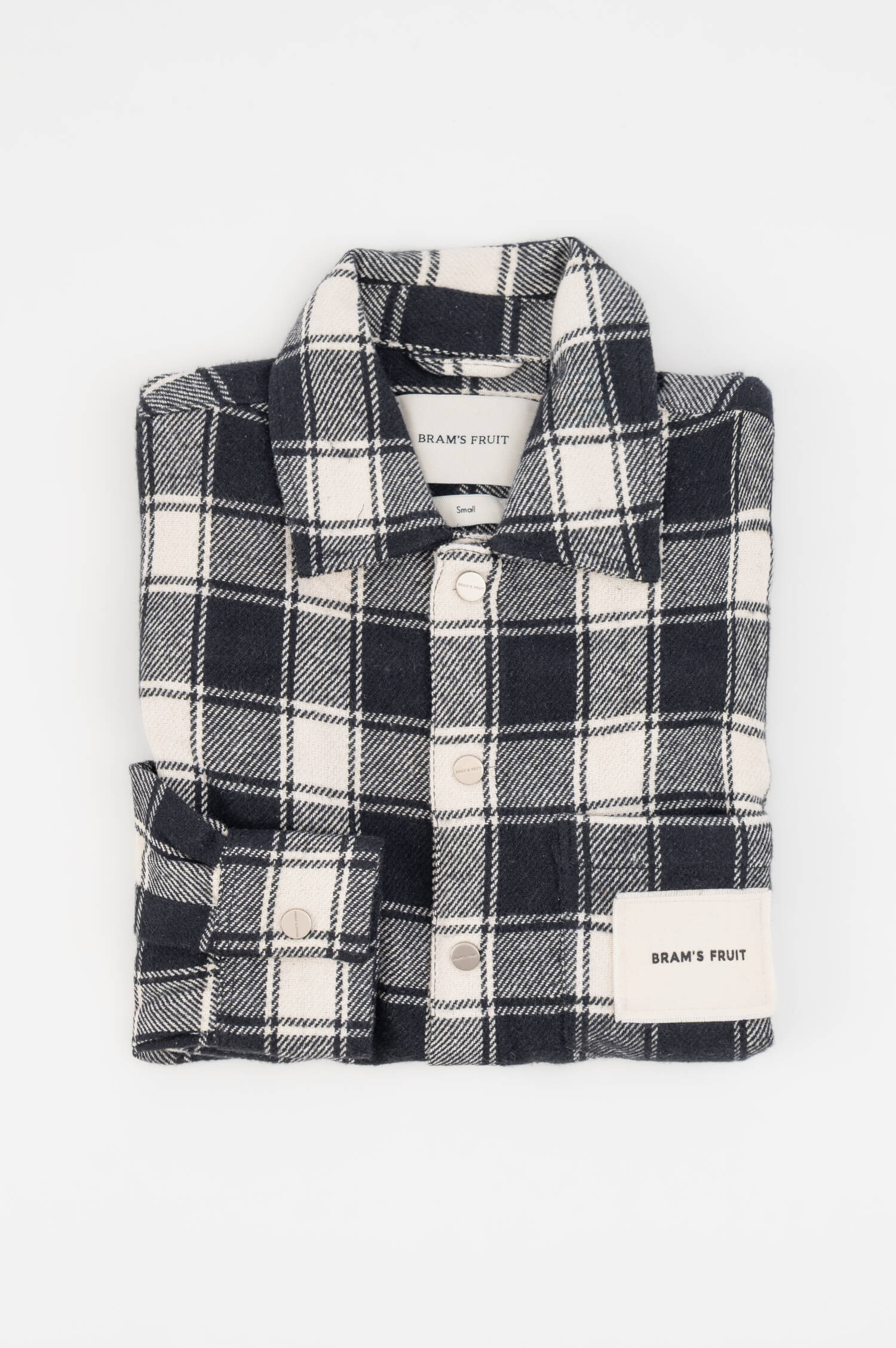 Flanell-Overshirt in Schwarz/Weiß