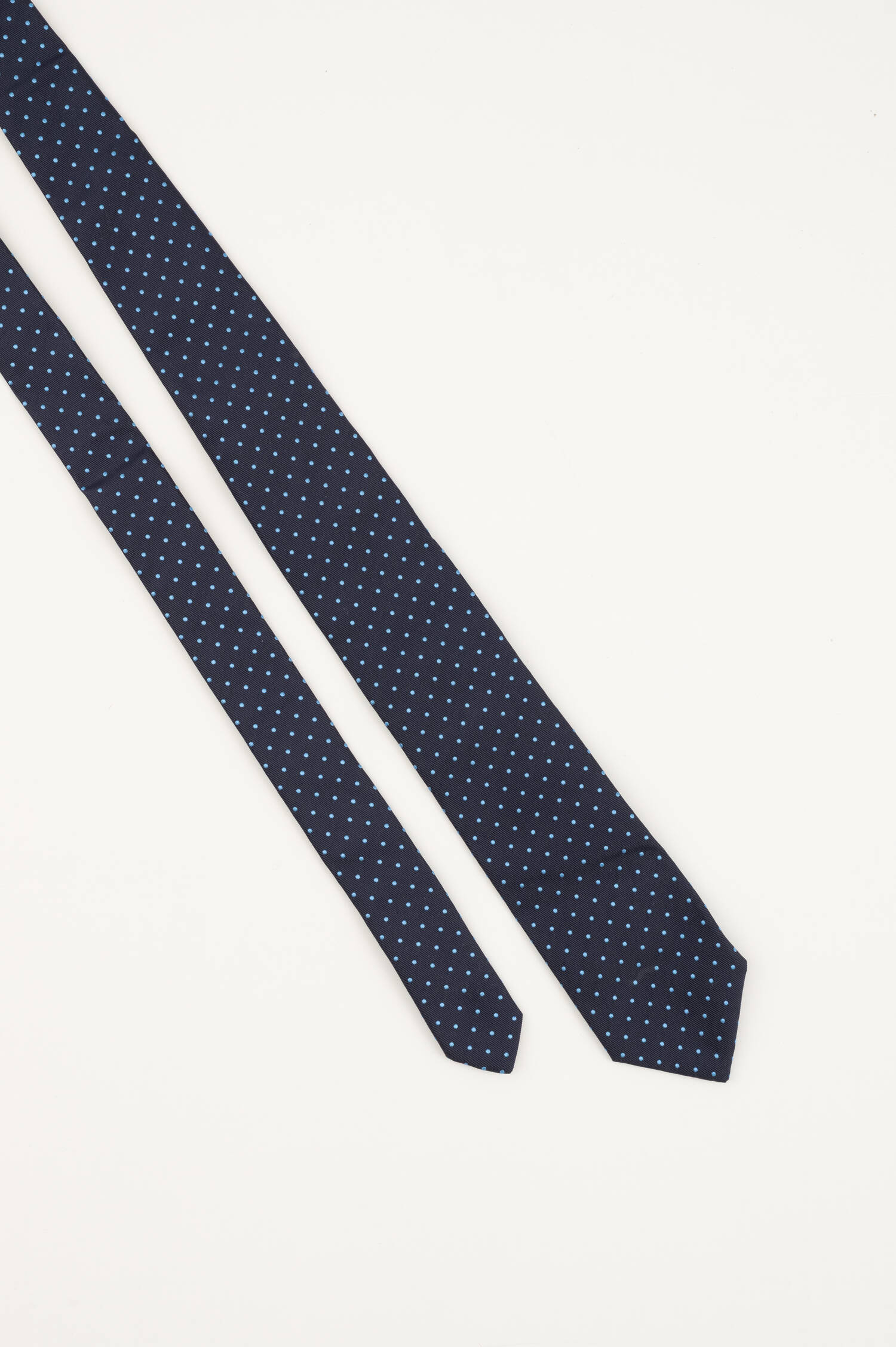 Gemusterte Krawatte aus Seide in Navy/Hellblau Gemusterte Krawatte aus Seide in Navy/Hellblau