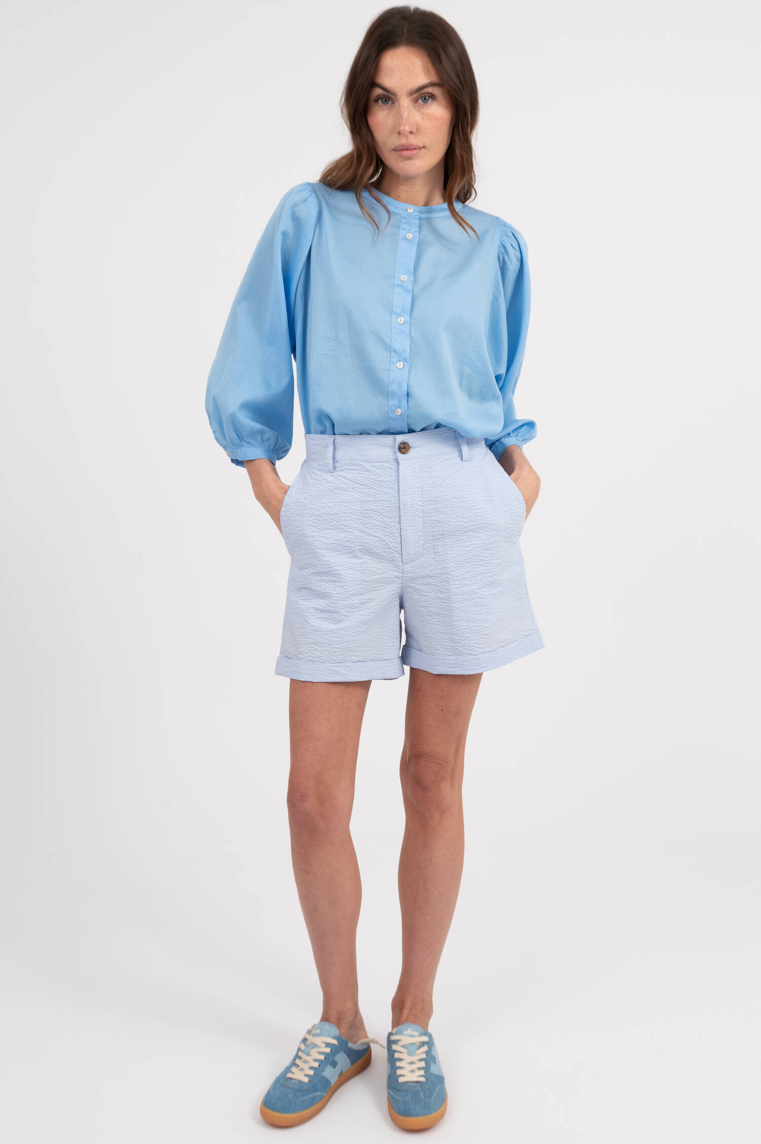 Seersucker Shorts in Flieder