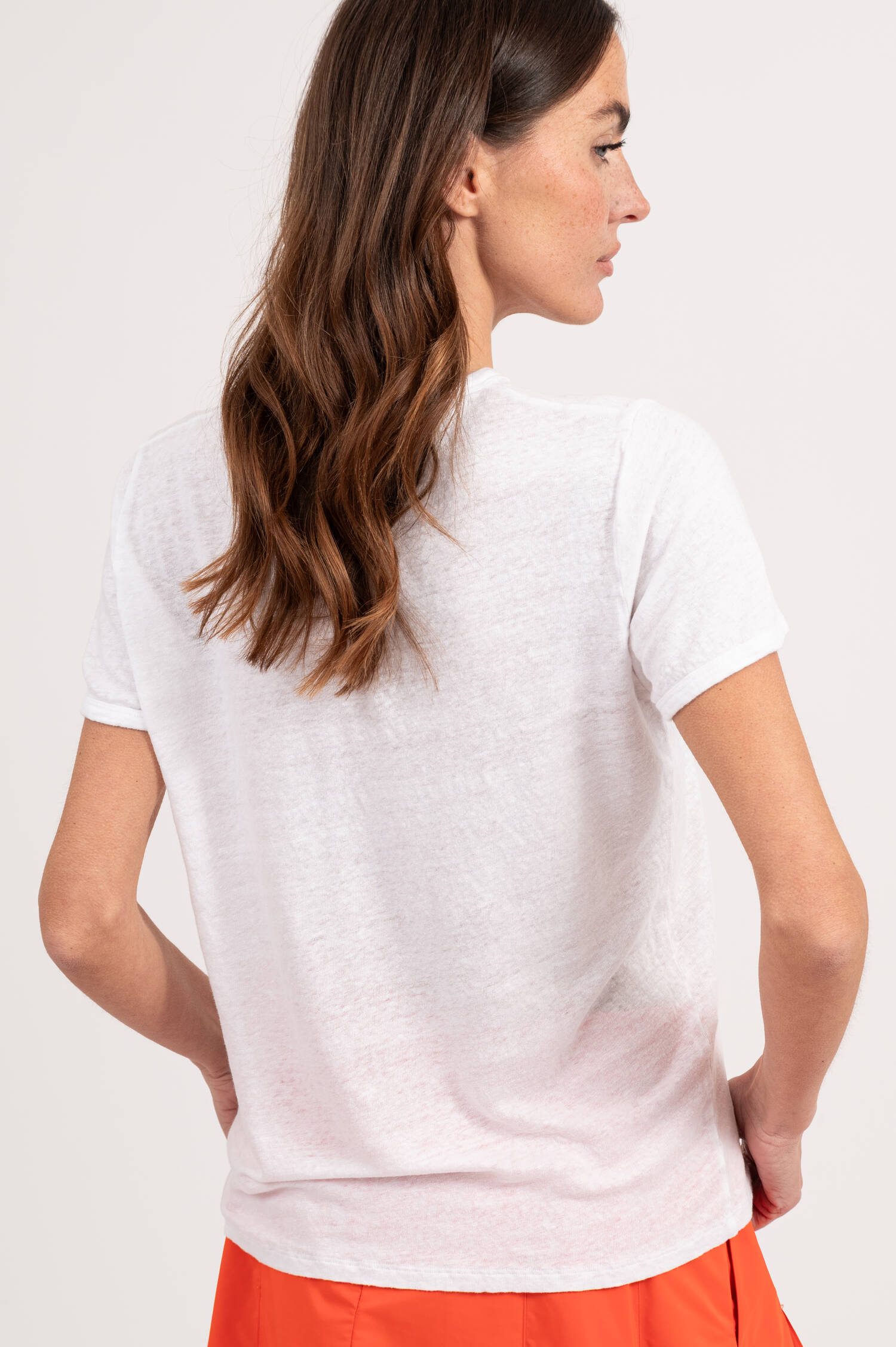 Leinen T-Shirt HOLIDAY in Weiß