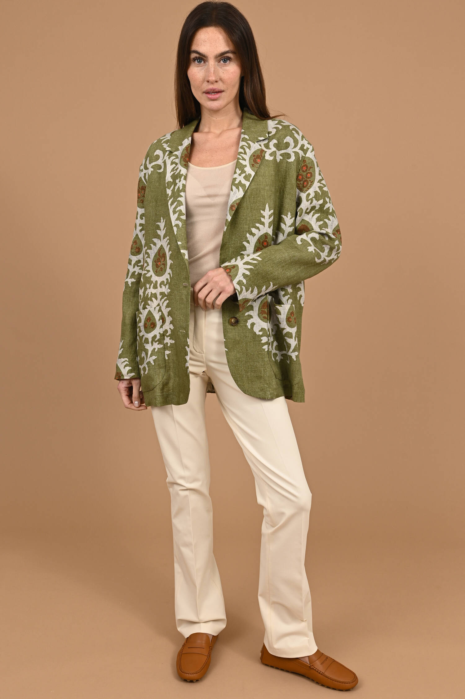 Leinenblazer in Bali Olive