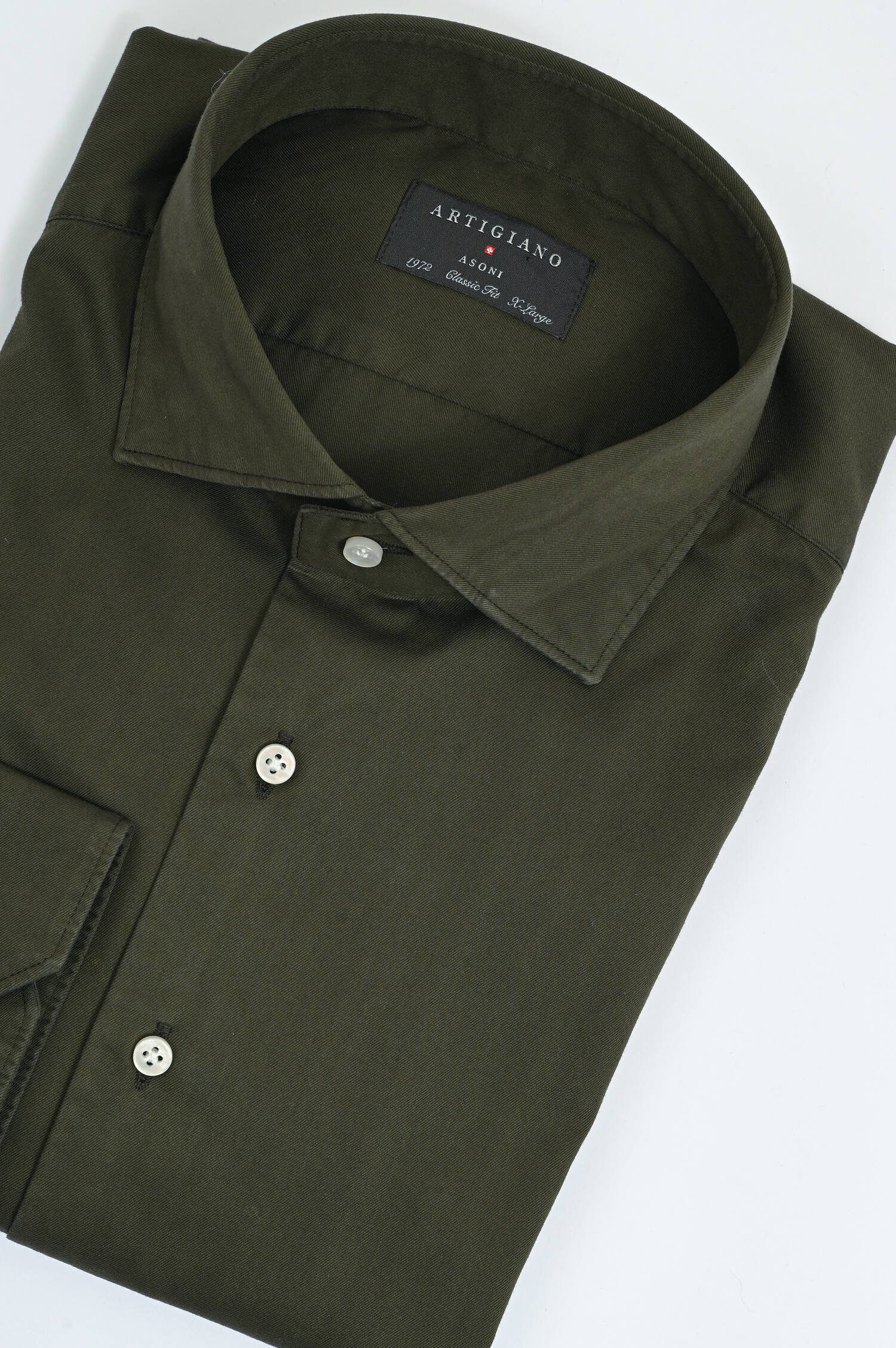 Oxford-Hemd aus Baumwolle in Oliv