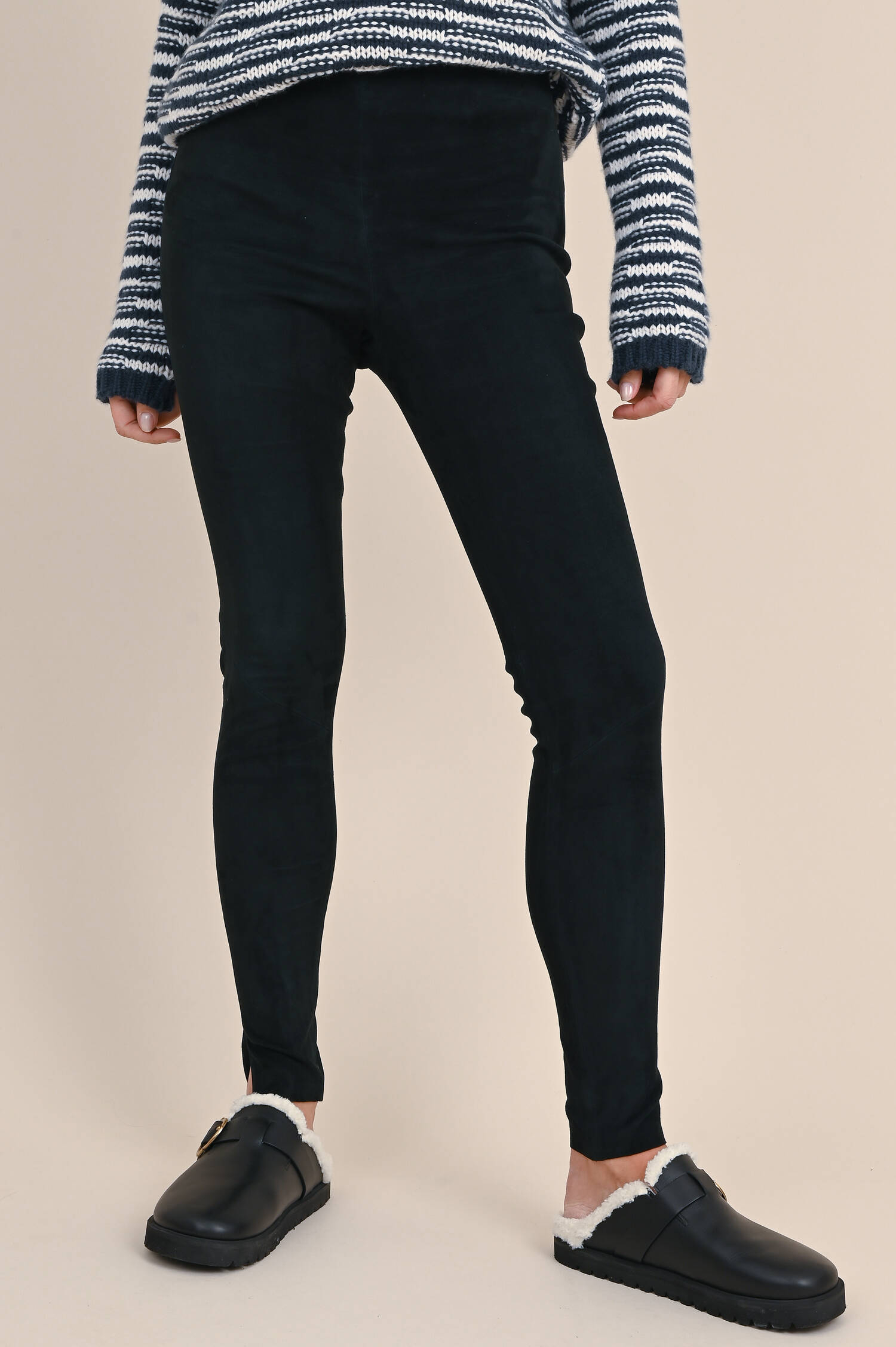 Veloursleder Legging in Midnight Veloursleder Legging in Midnight