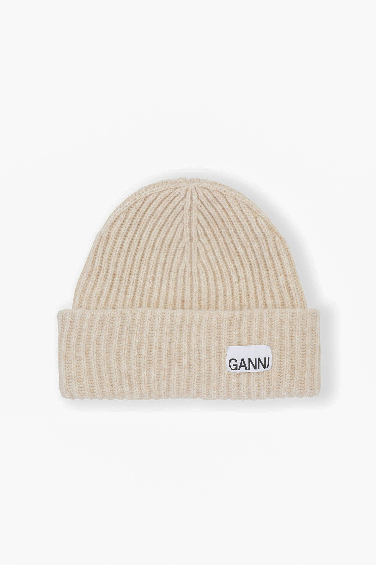 Rippstrick Beanie in Beige meliert Rippstrick Beanie in Beige meliert