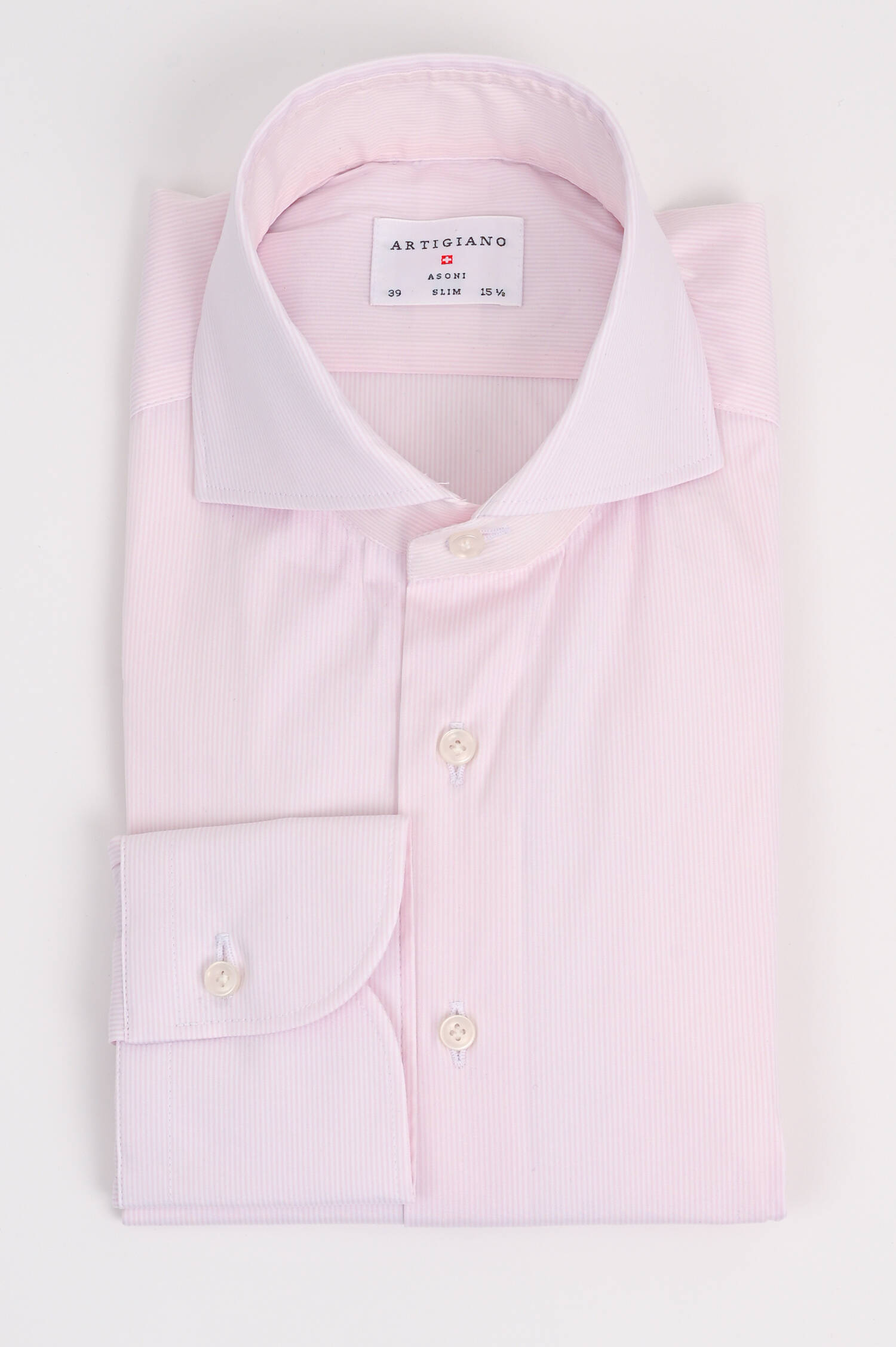 Slim Fit Hemd in Rosa/Weiß gestreift