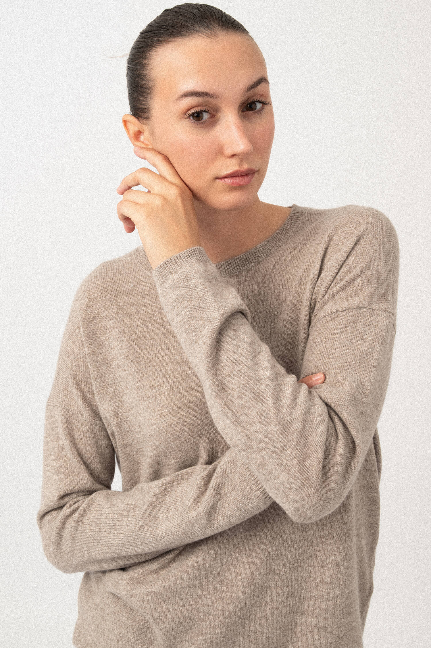 Cashmere Pullover in Beige meliert Cashmere Pullover in Beige meliert