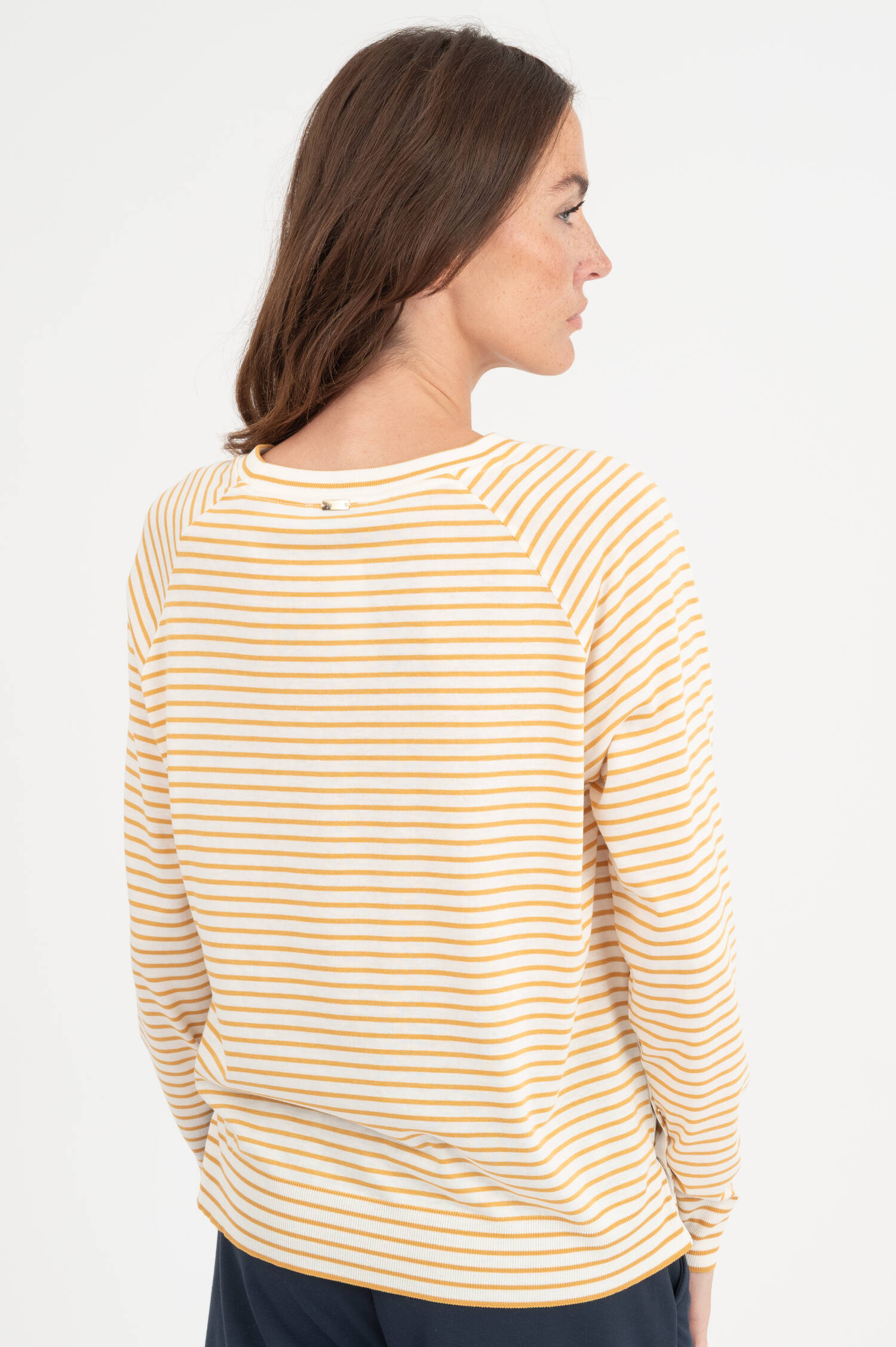 Langarm Ringelshirt in Beige/Weiß Langarm Ringelshirt in Beige/Weiß
