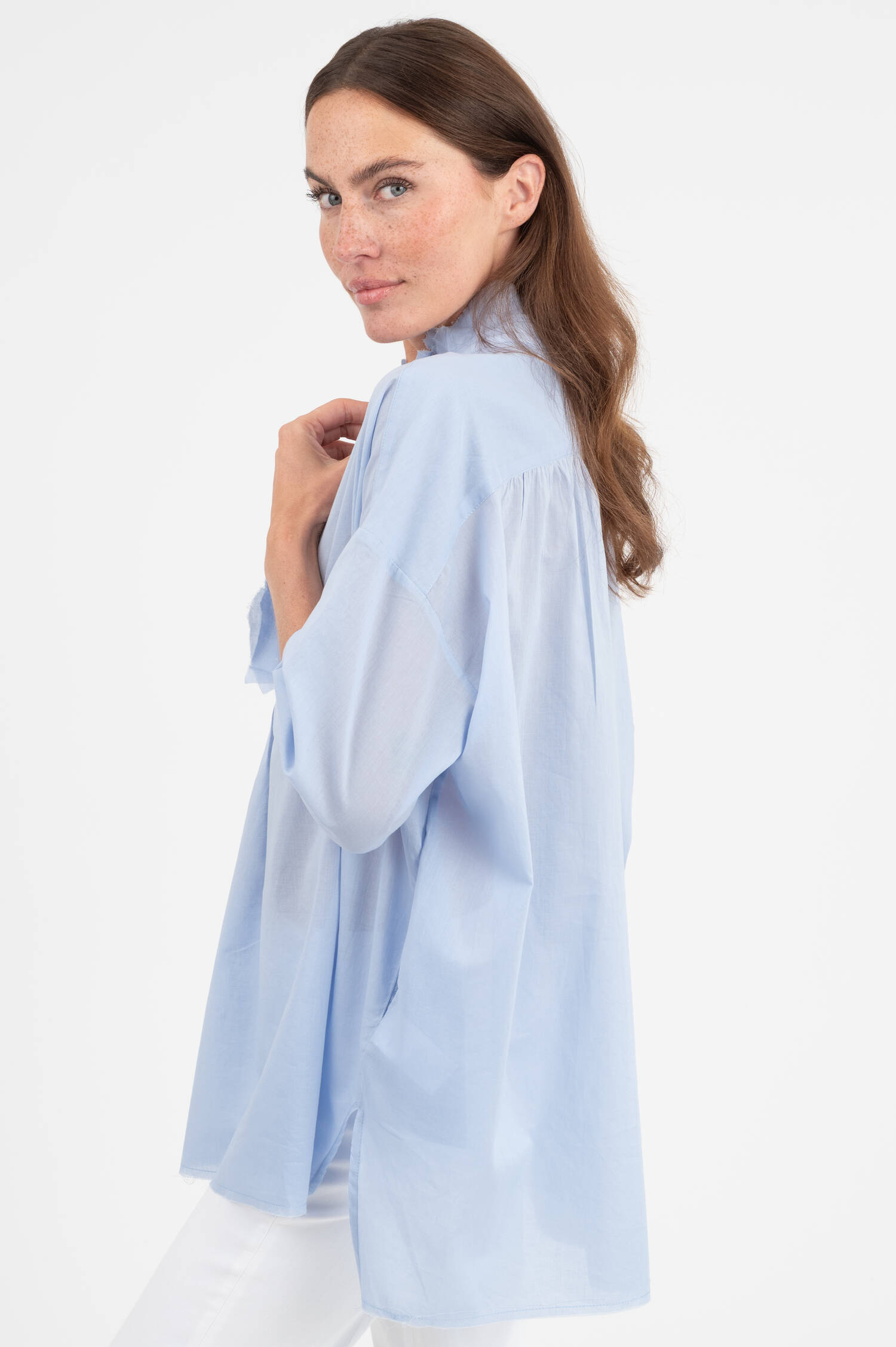 Oversize Bluse in Hellblau