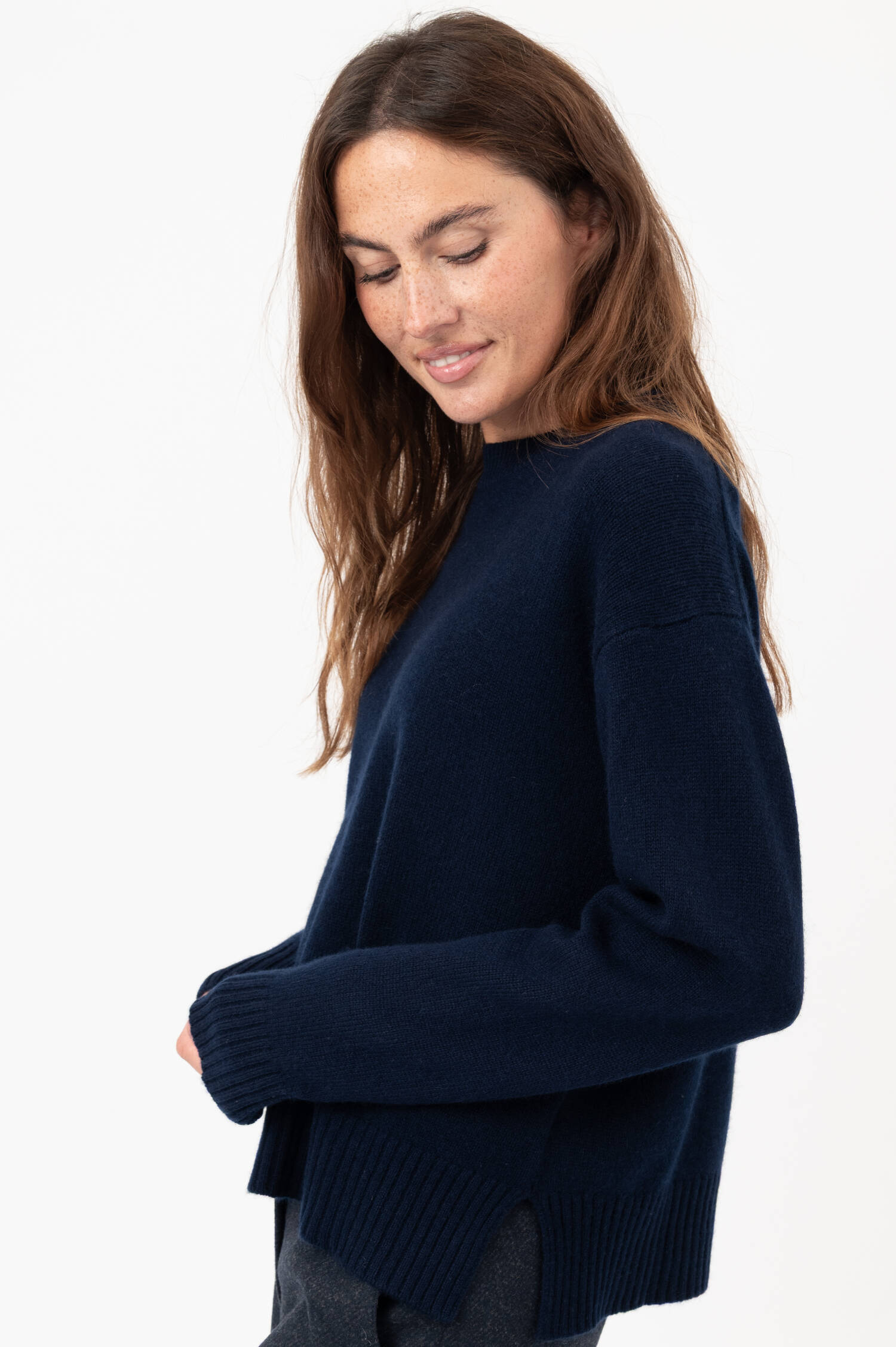 Cashmere-Pullover in Dunkelblau