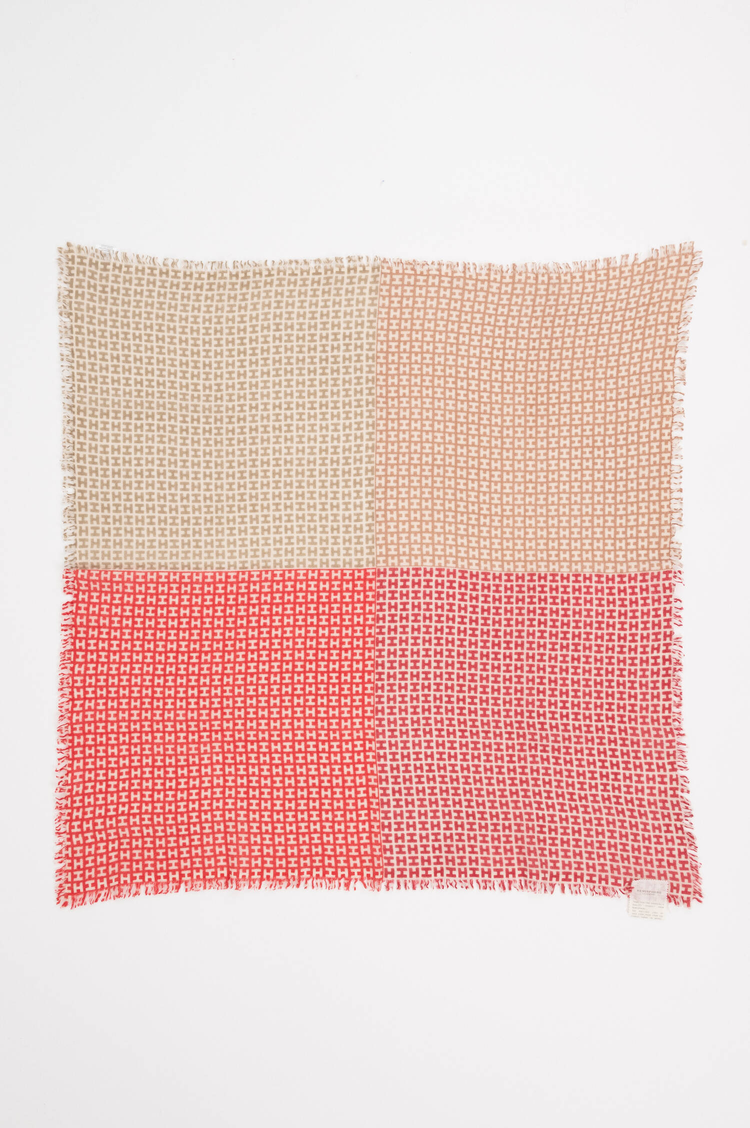 Cashmere-Schal mit H in Rot/Beige Cashmere-Schal mit H in Rot/Beige